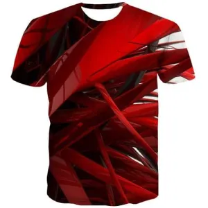 Psychedelic T shirts Men Red Tshirt Anime Punk Shirt Print Harajuku T shirts Funny Abstract Tshirts Casual Short Sleeve Hip hop