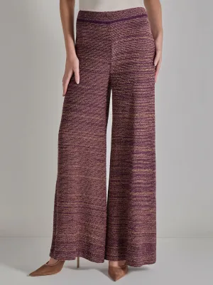 Pull-On Wide Leg Pants - Tweed Knit