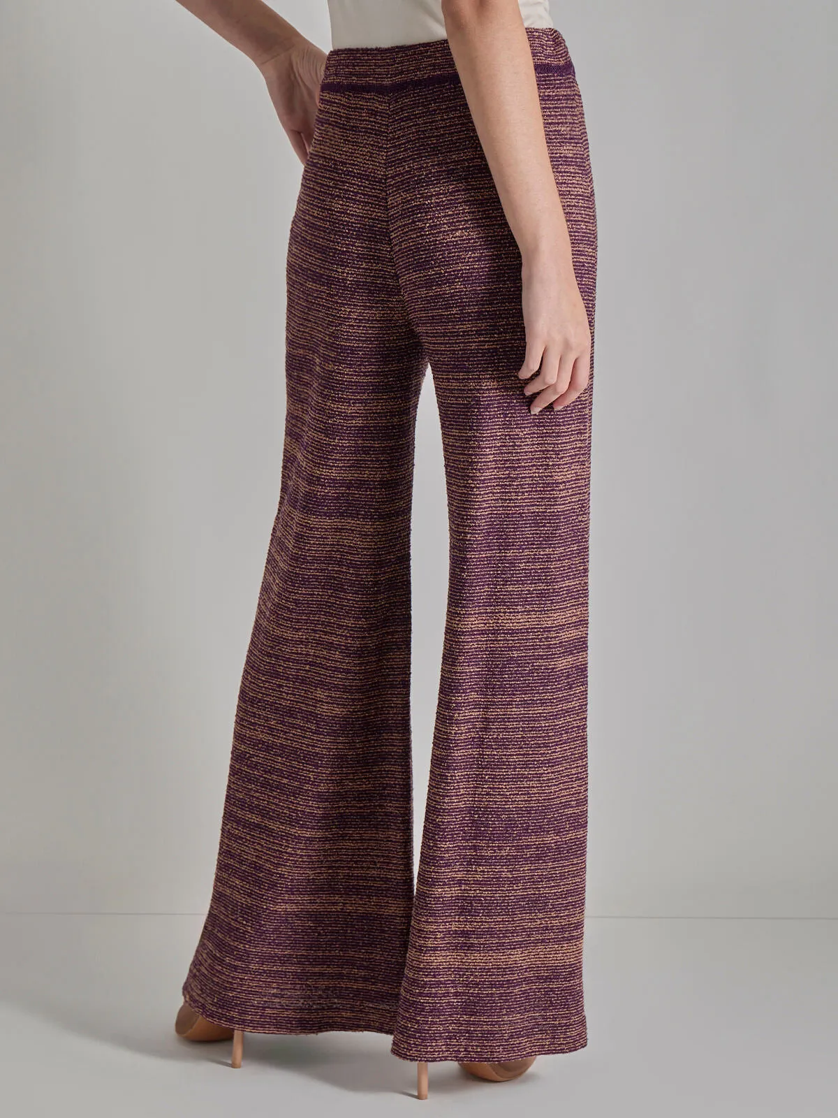 Pull-On Wide Leg Pants - Tweed Knit