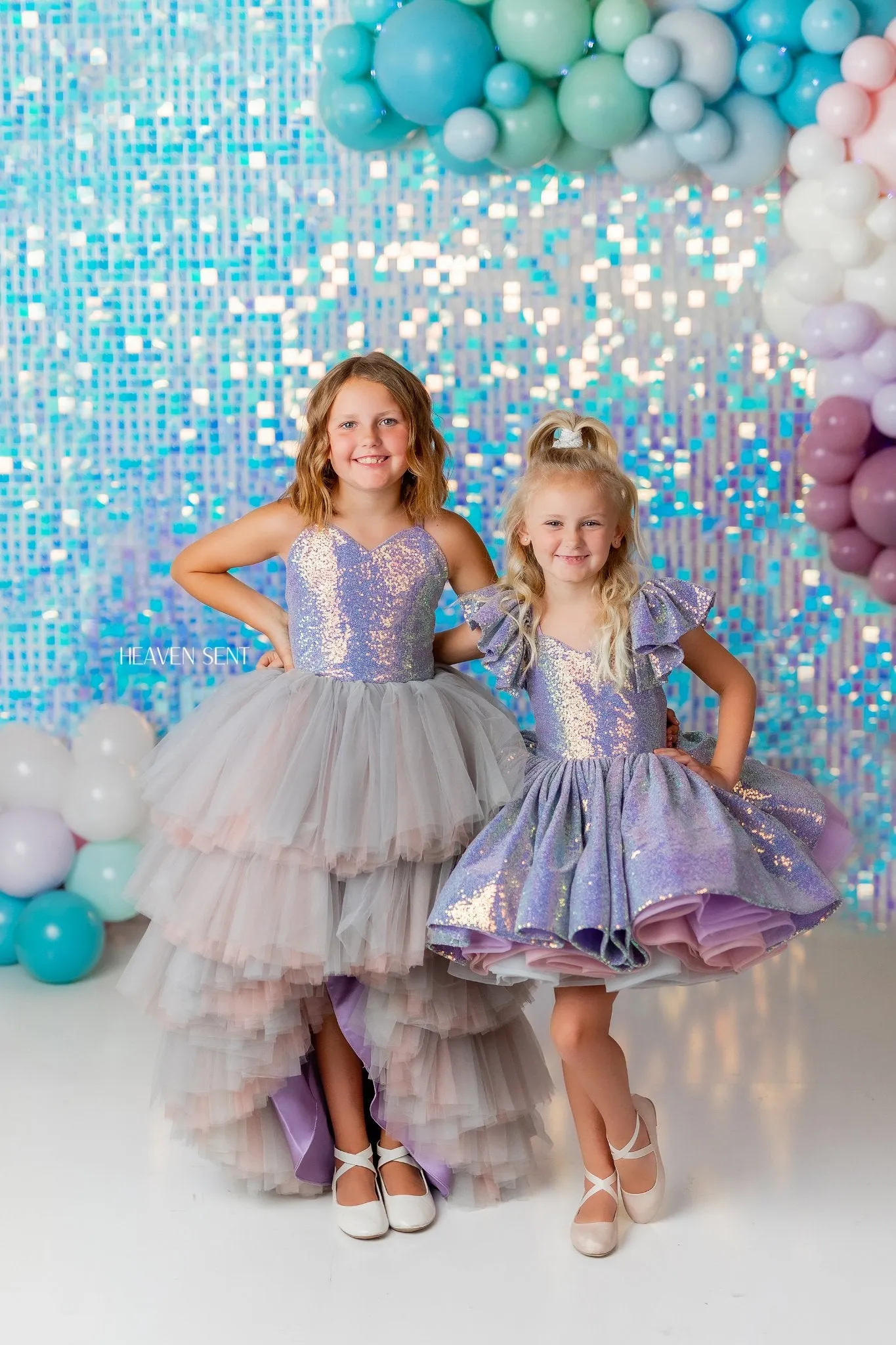 "Mermaid Kisses"- High Low Length Dress (7 Year - Petite 8 Year)