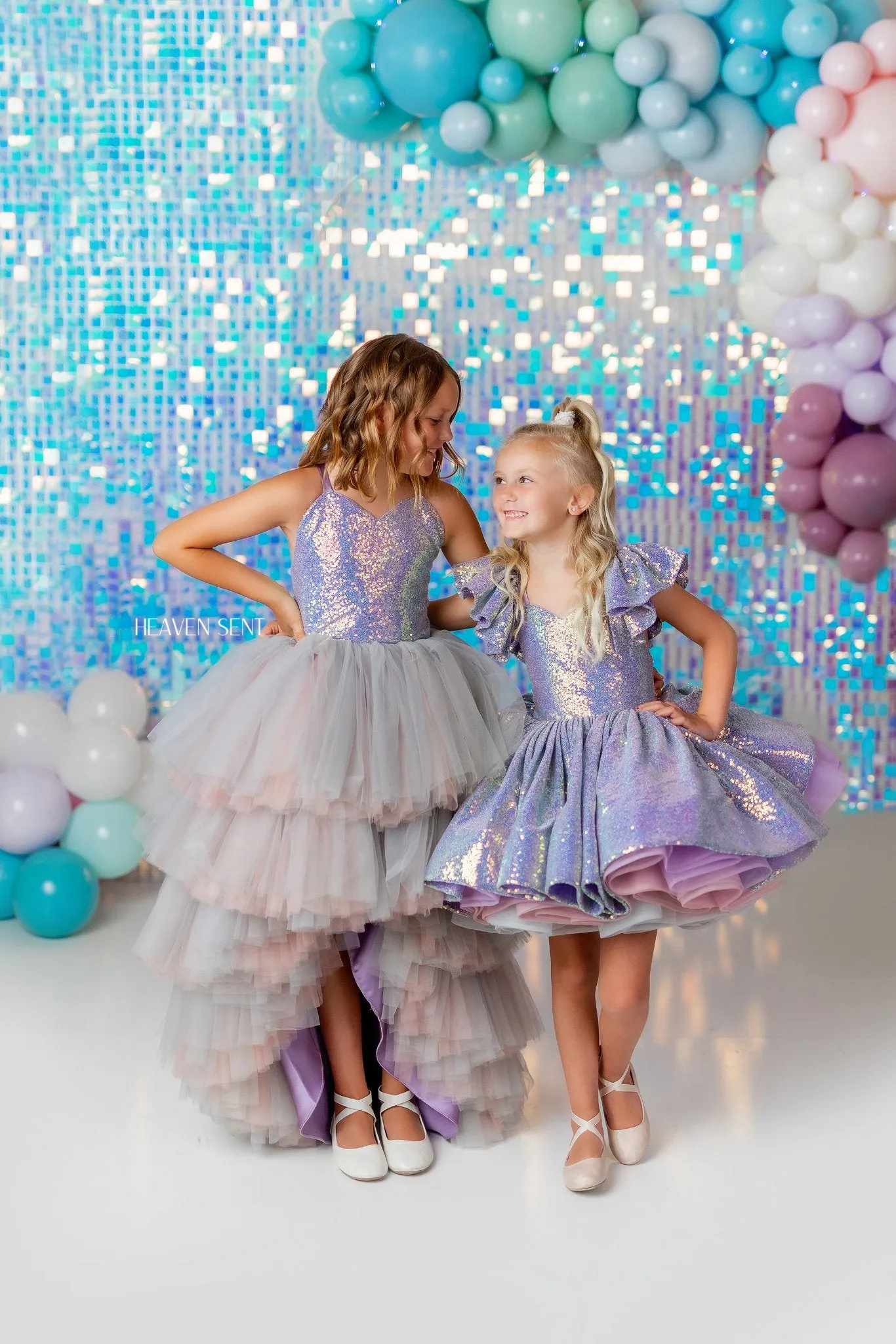 "Mermaid Kisses"- High Low Length Dress (7 Year - Petite 8 Year)