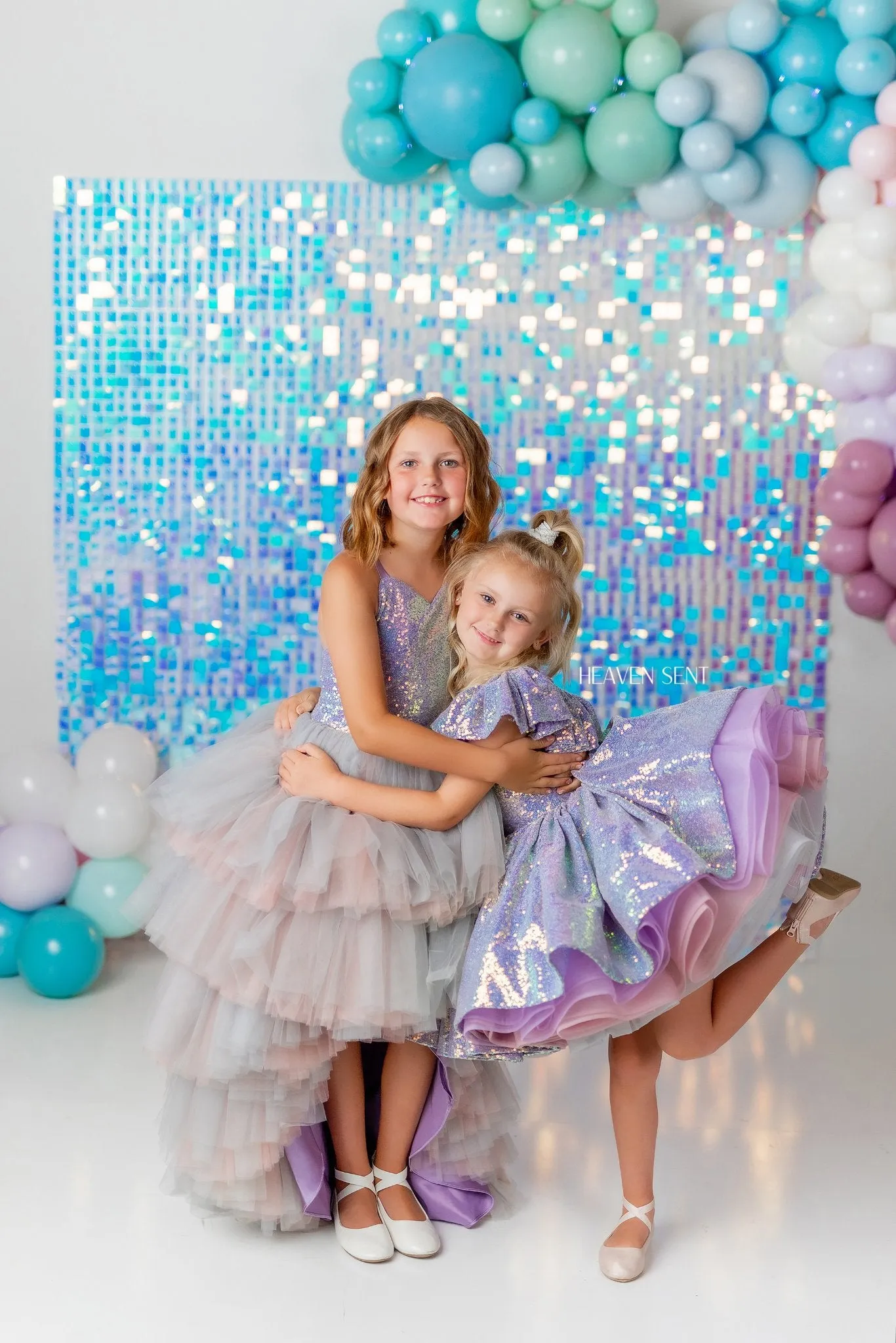 "Mermaid Kisses"- High Low Length Dress (7 Year - Petite 8 Year)