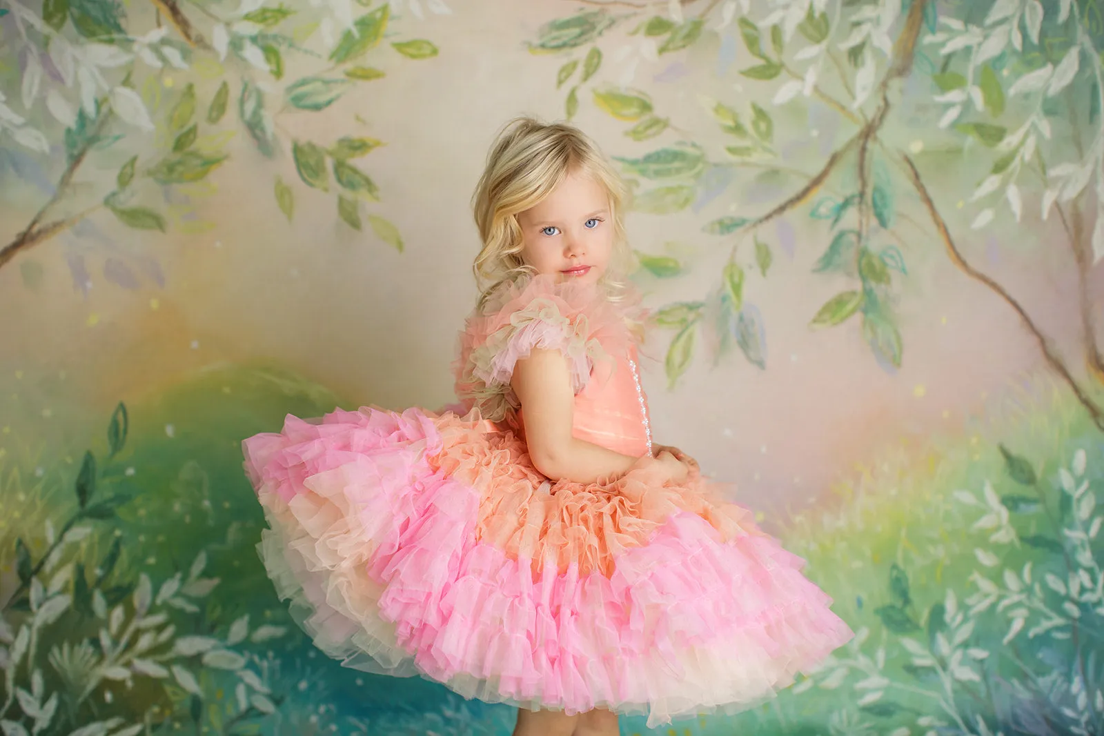 "Pastel Ruffle Whimsy" - Petal Length Dress (3 Year-Petite 4 Year)