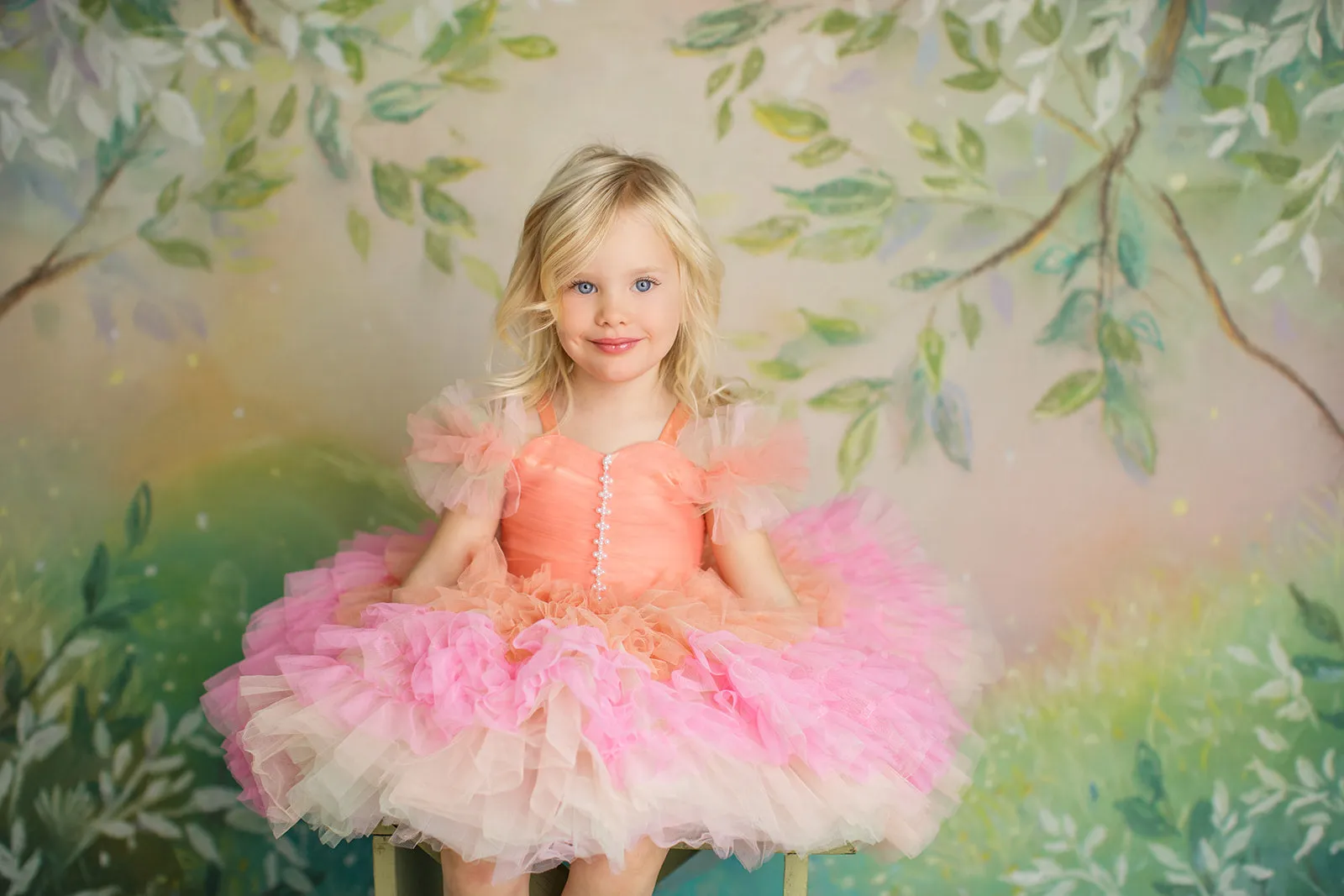 "Pastel Ruffle Whimsy" - Petal Length Dress (3 Year-Petite 4 Year)