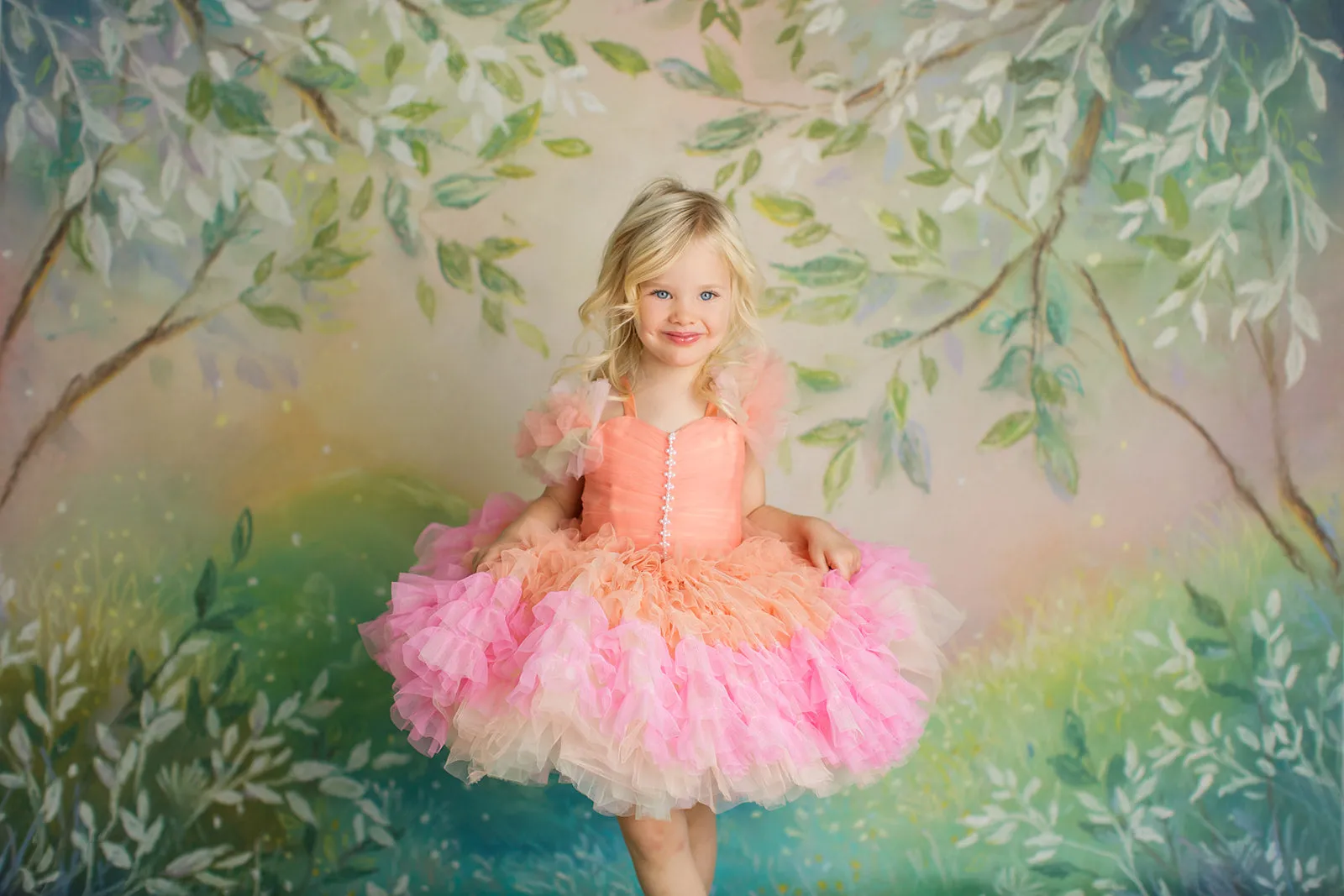 "Pastel Ruffle Whimsy" - Petal Length Dress (3 Year-Petite 4 Year)