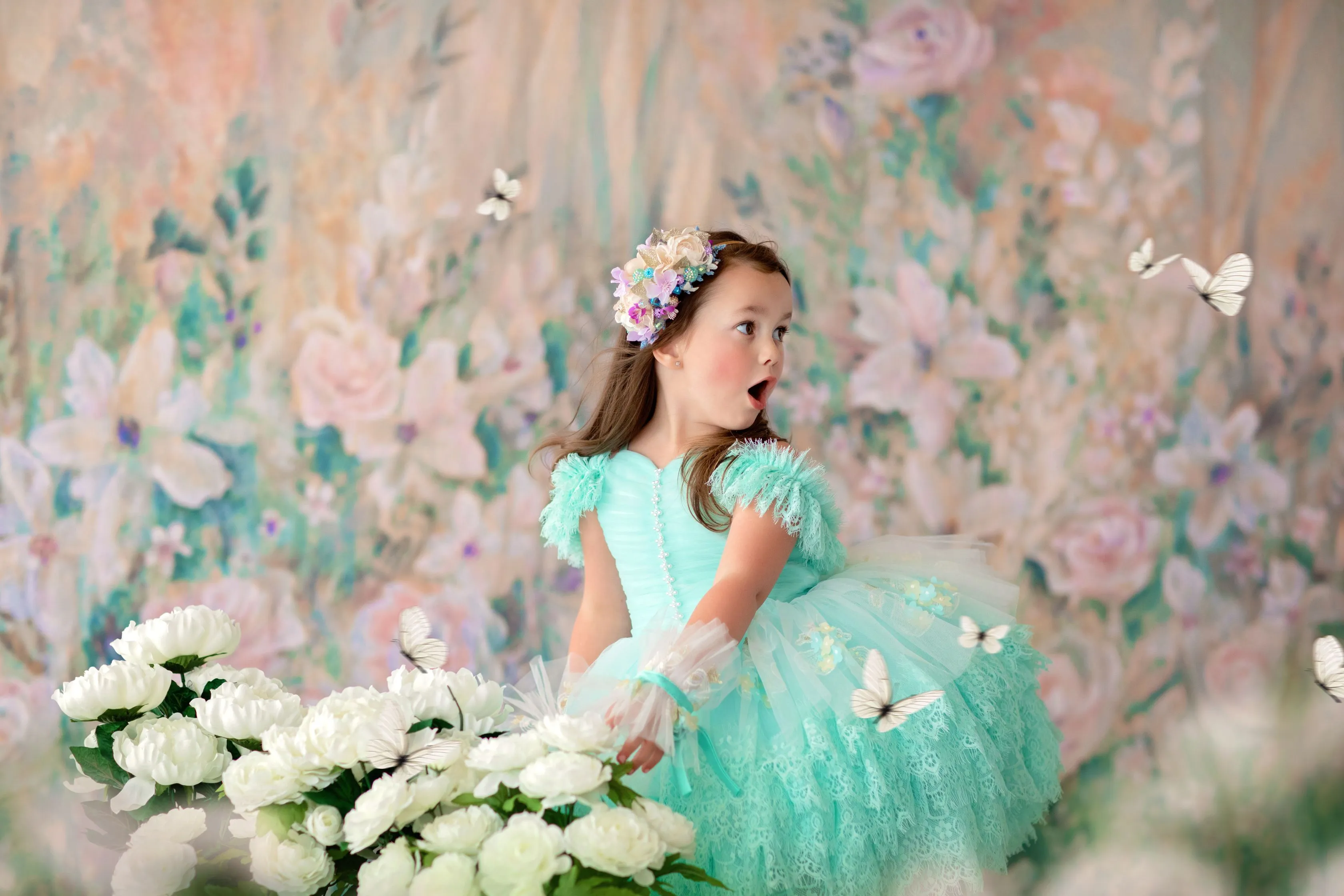 "Swan Dreams" - Pleated Bodice- Petal Length Dress  - ( 5 Year - Petite 6 Year)