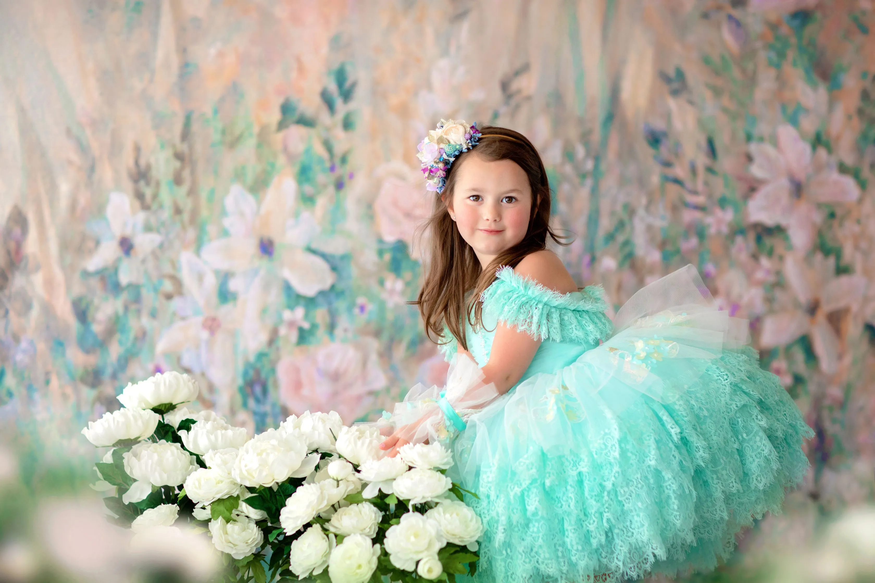 "Swan Dreams" - Pleated Bodice- Petal Length Dress  - ( 5 Year - Petite 6 Year)