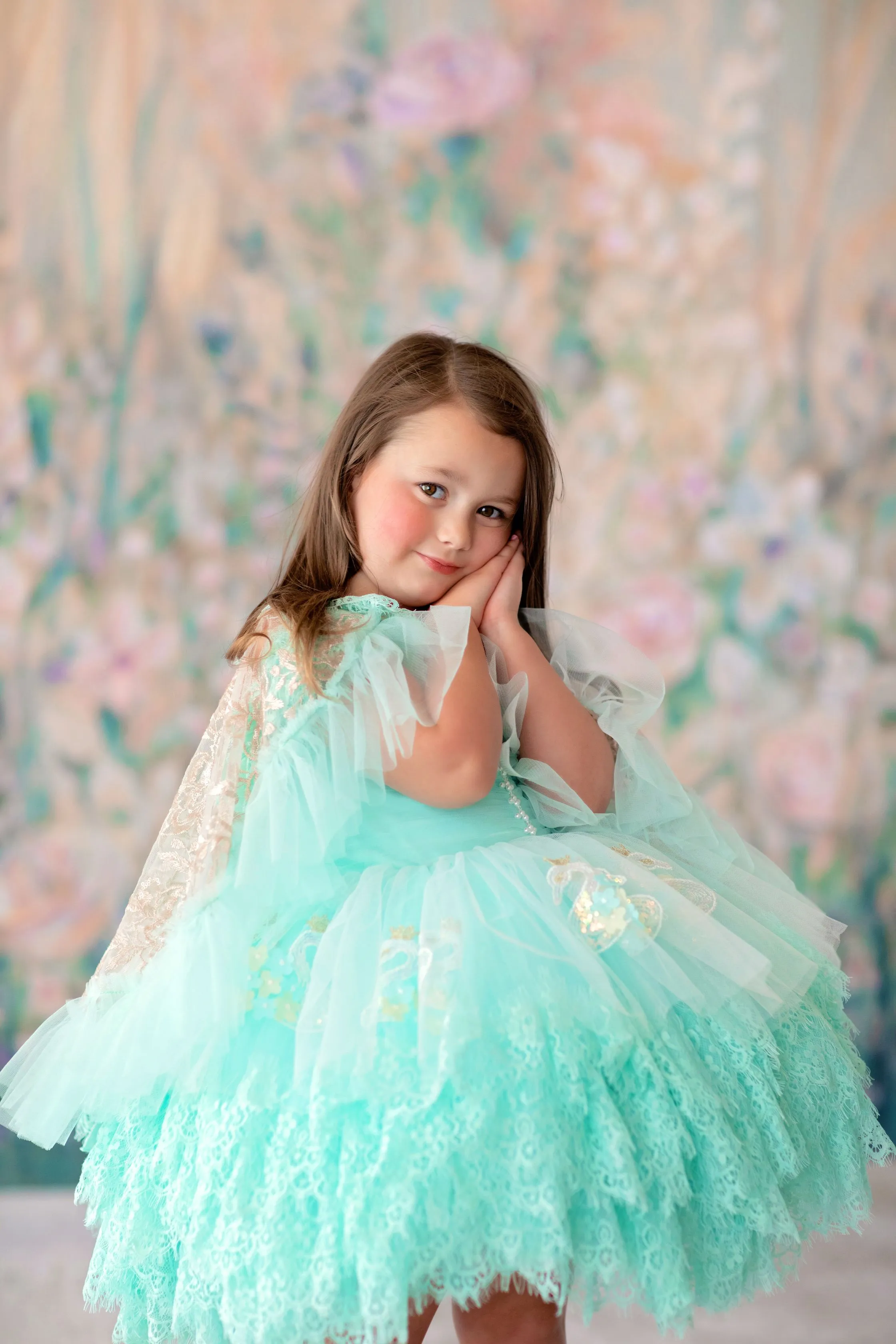 "Swan Dreams" - Pleated Bodice- Petal Length Dress  - ( 5 Year - Petite 6 Year)