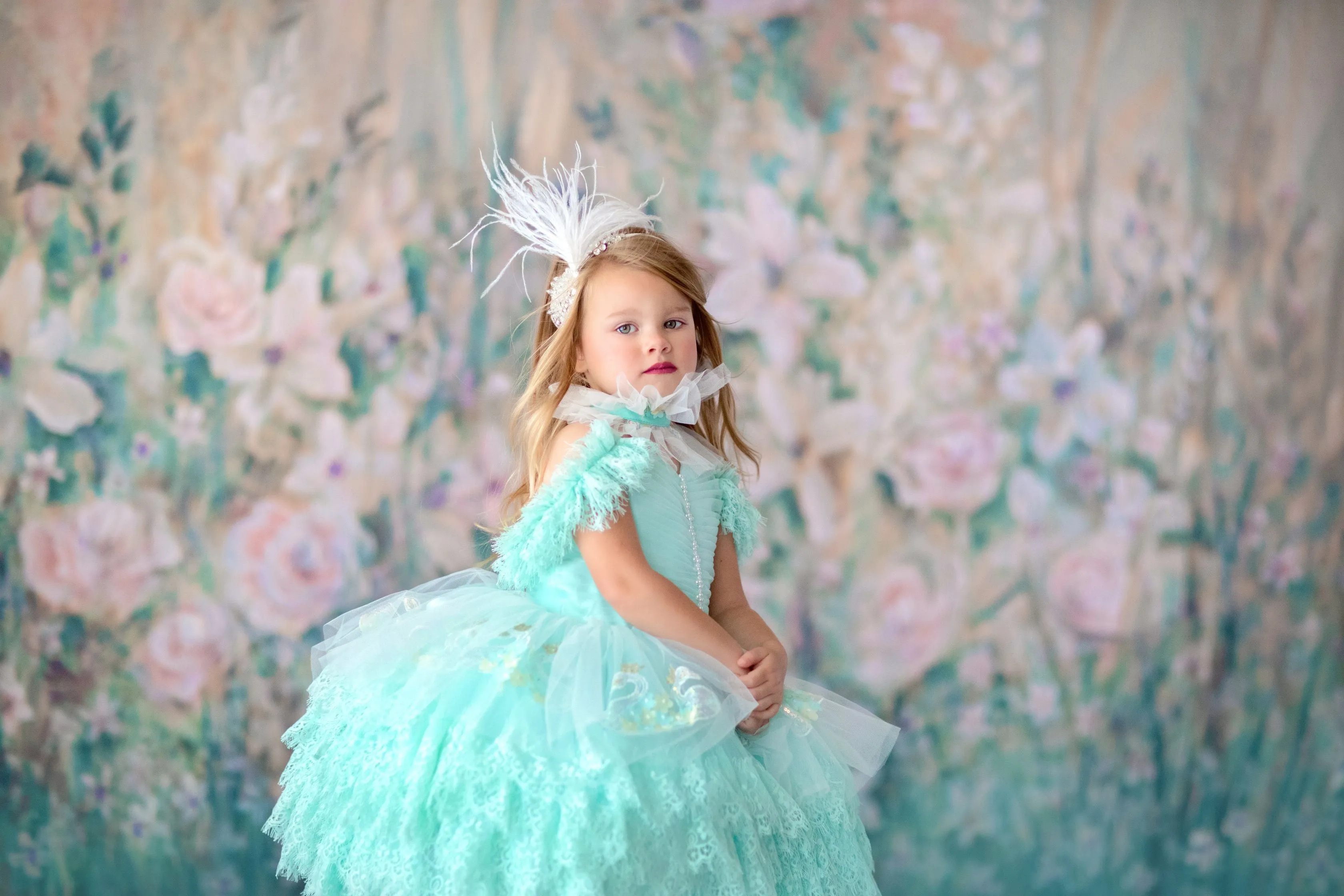 "Swan Dreams" - Pleated Bodice- Petal Length Dress  - ( 5 Year - Petite 6 Year)