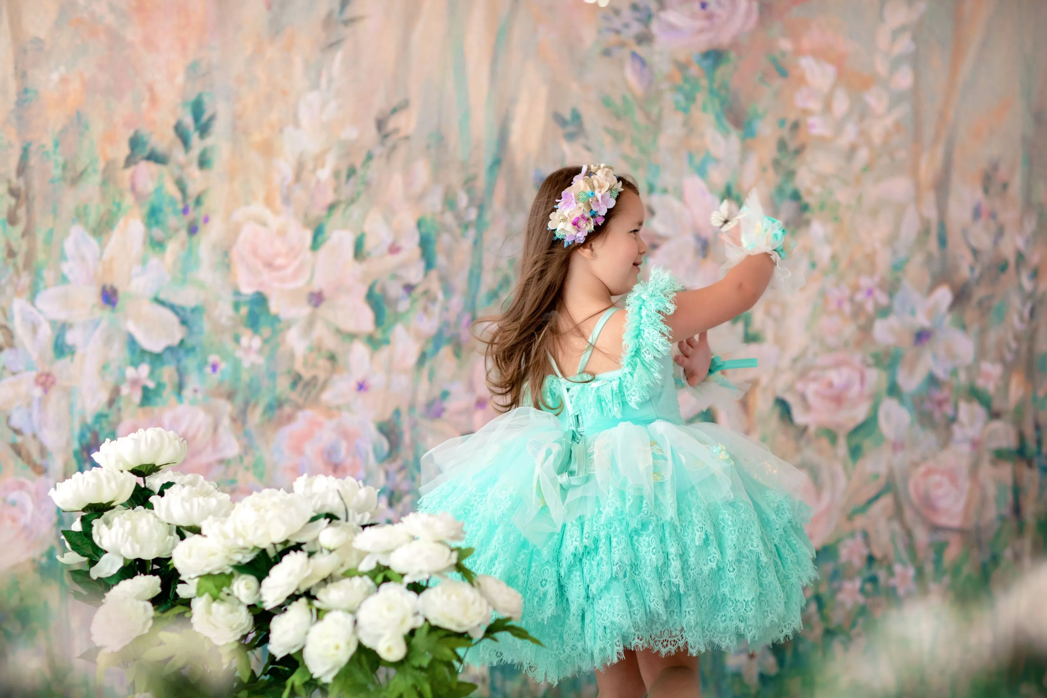 "Swan Dreams" - Pleated Bodice- Petal Length Dress  - ( 5 Year - Petite 6 Year)