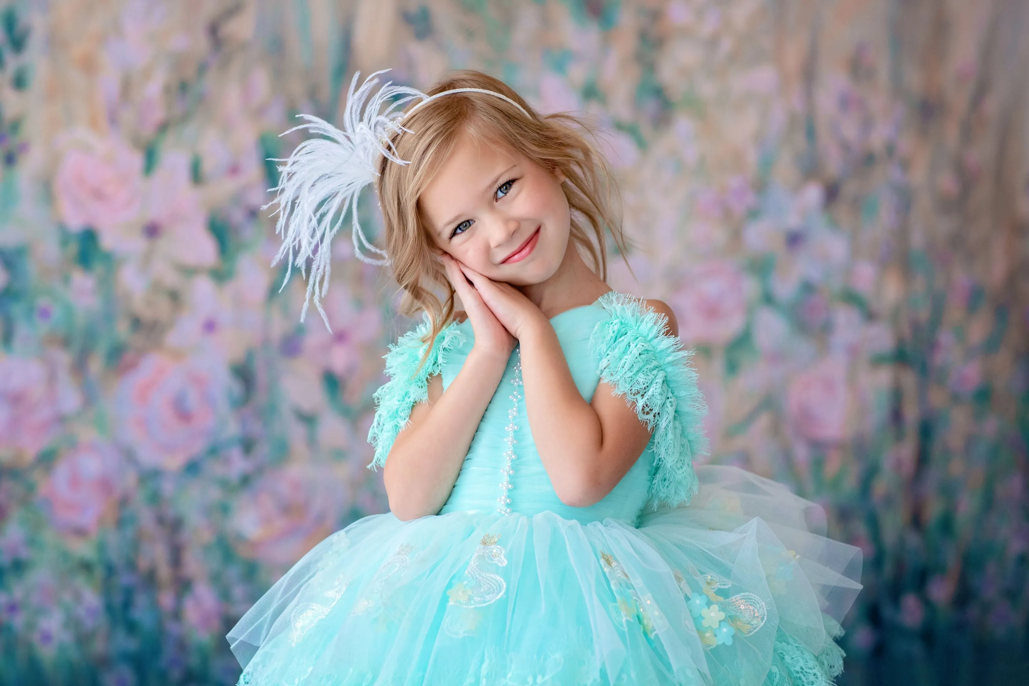 "Swan Dreams" - Pleated Bodice- Petal Length Dress  - ( 5 Year - Petite 6 Year)