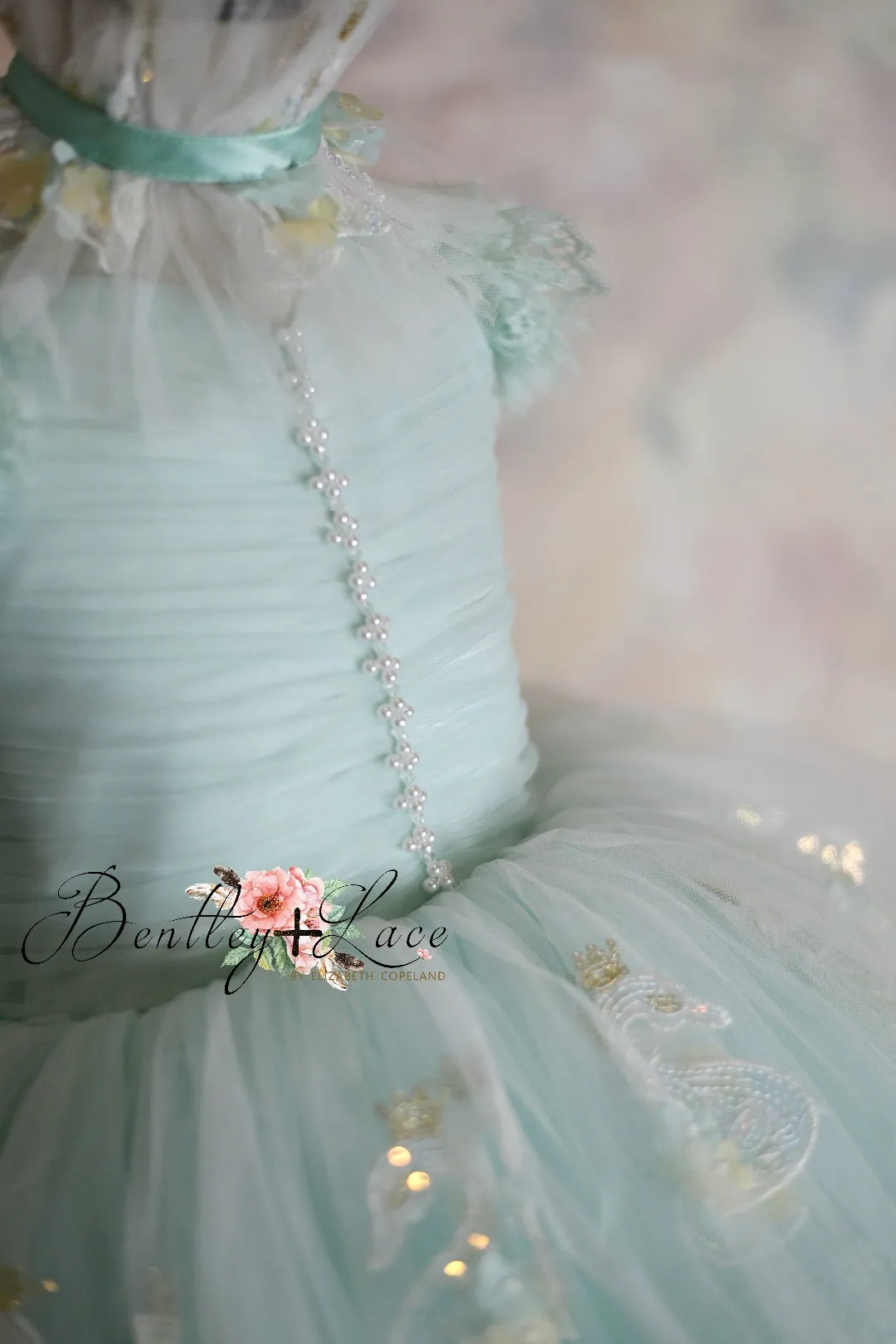 "Swan Dreams" - Pleated Bodice- Petal Length Dress  - ( 5 Year - Petite 6 Year)