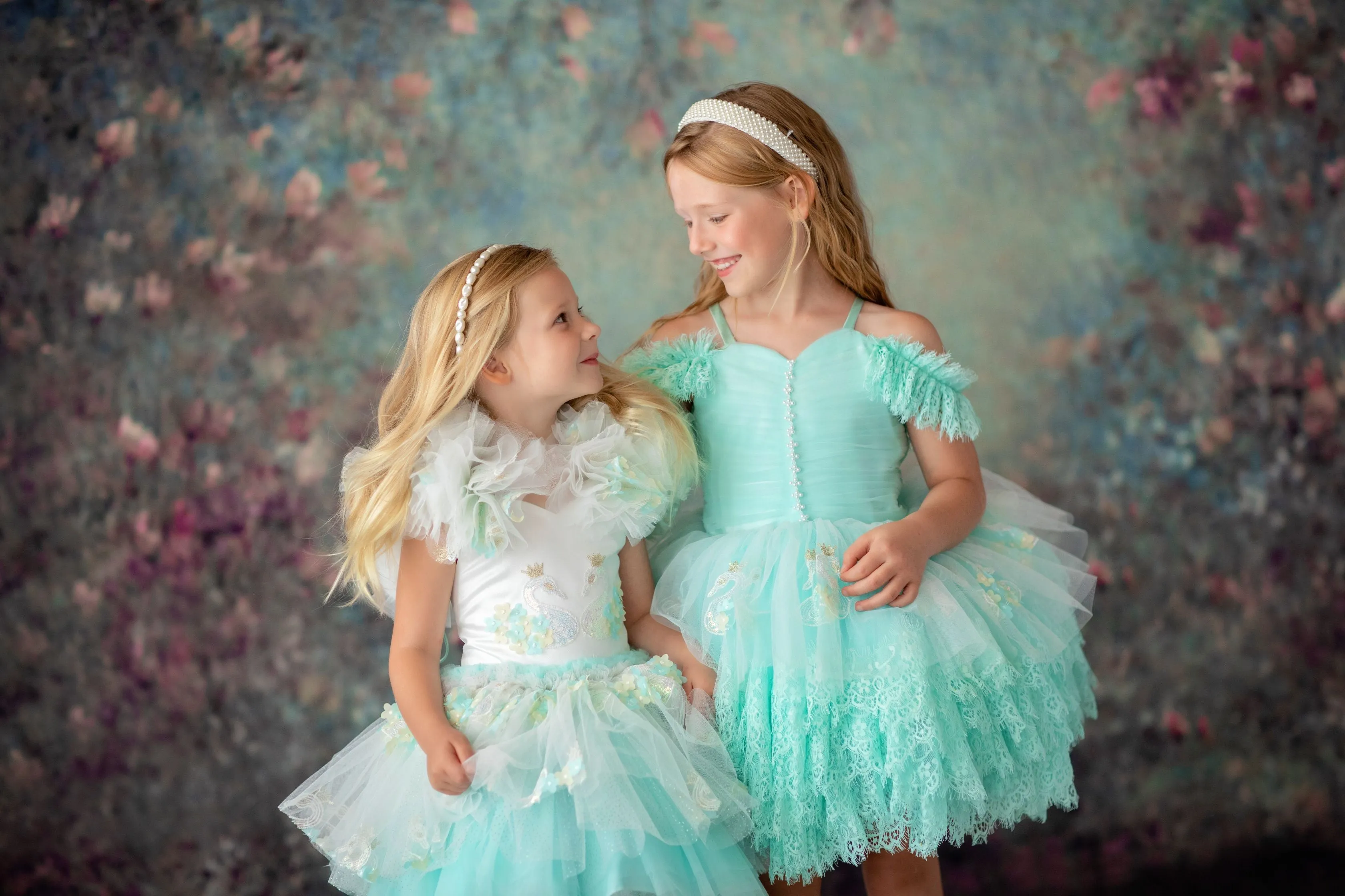 "Swan Dreams" - Pleated Bodice- Petal Length Dress  - ( 5 Year - Petite 6 Year)