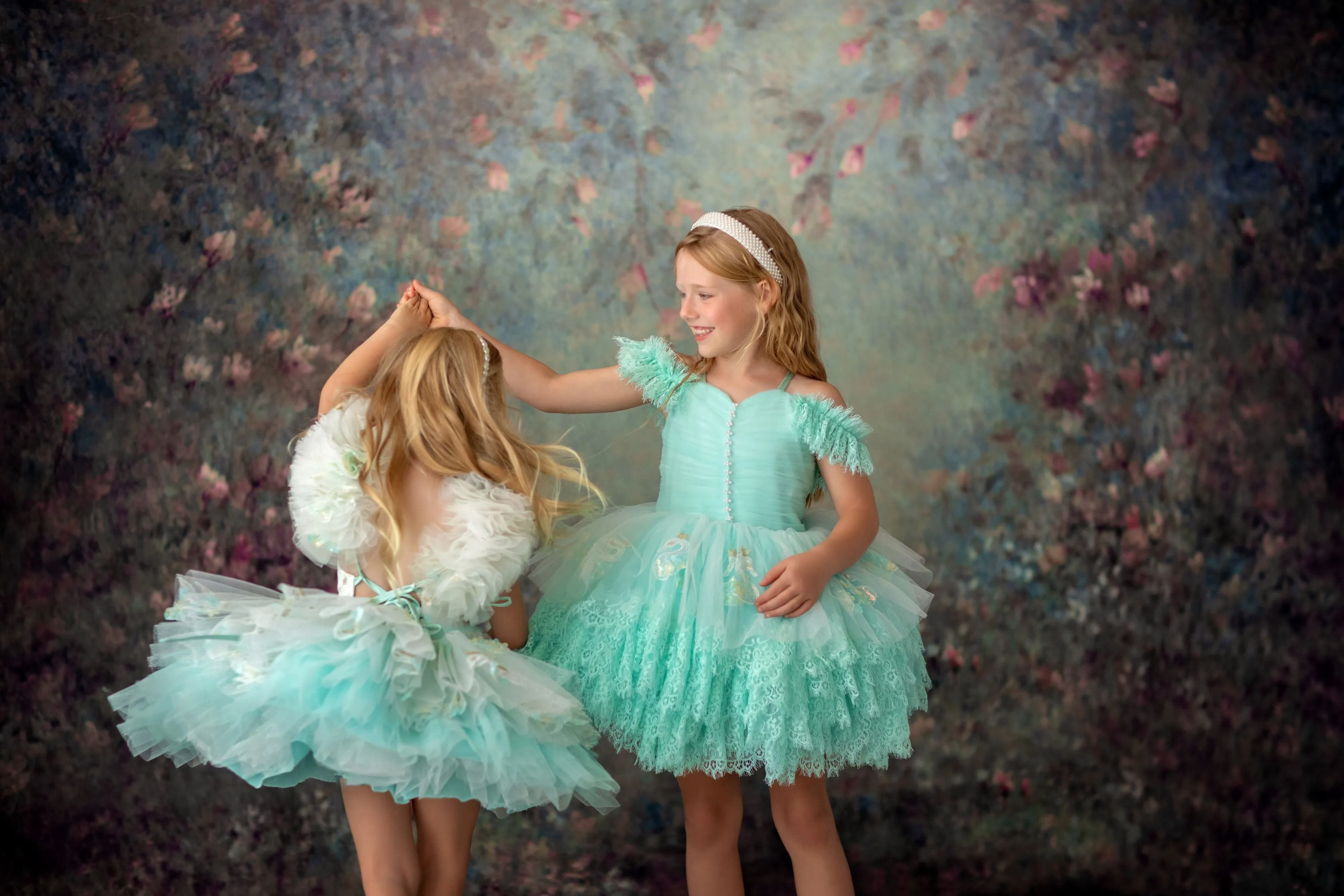 "Swan Dreams" - Pleated Bodice- Petal Length Dress  - ( 5 Year - Petite 6 Year)