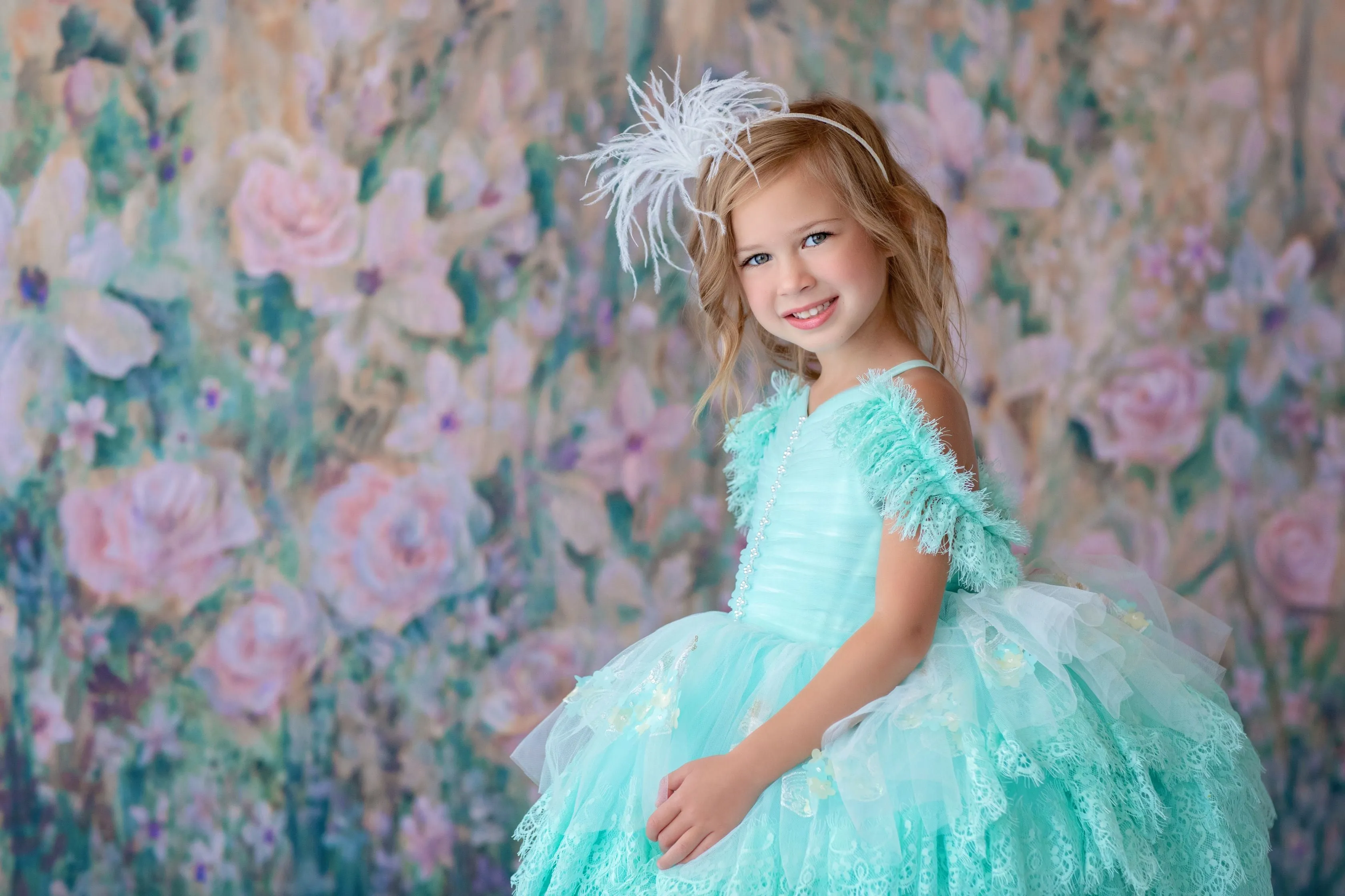 "Swan Dreams" - Pleated Bodice- Petal Length Dress  - ( 5 Year - Petite 6 Year)