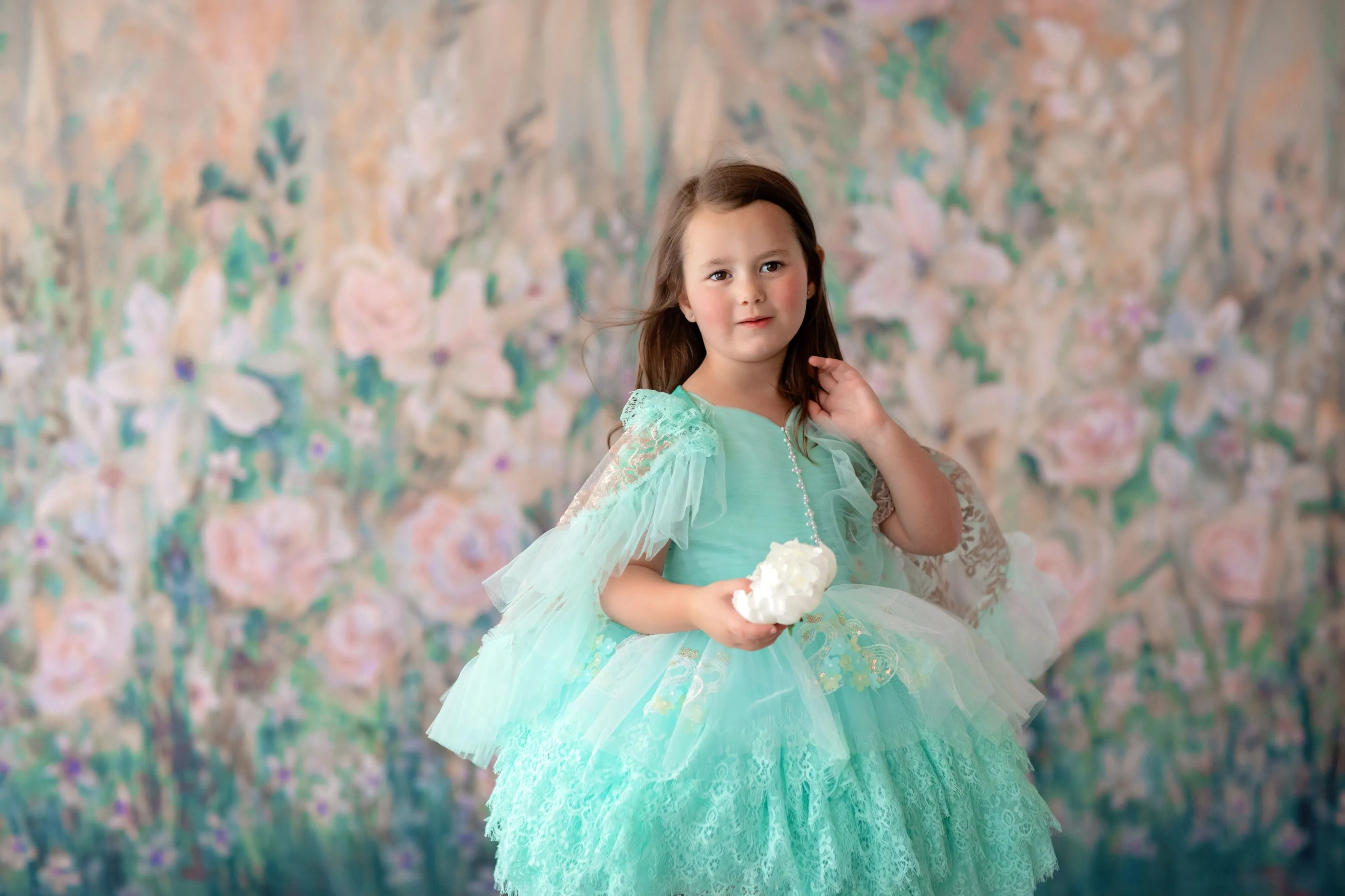 "Swan Dreams" - Pleated Bodice- Petal Length Dress  - ( 5 Year - Petite 6 Year)