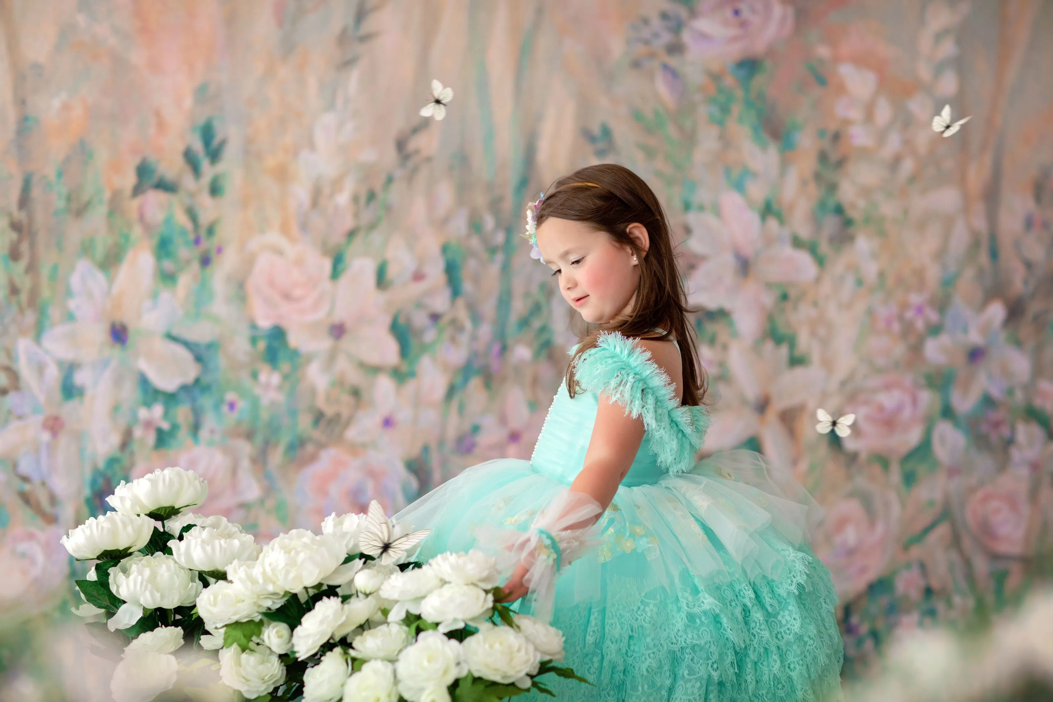 "Swan Dreams" - Pleated Bodice- Petal Length Dress  - ( 5 Year - Petite 6 Year)