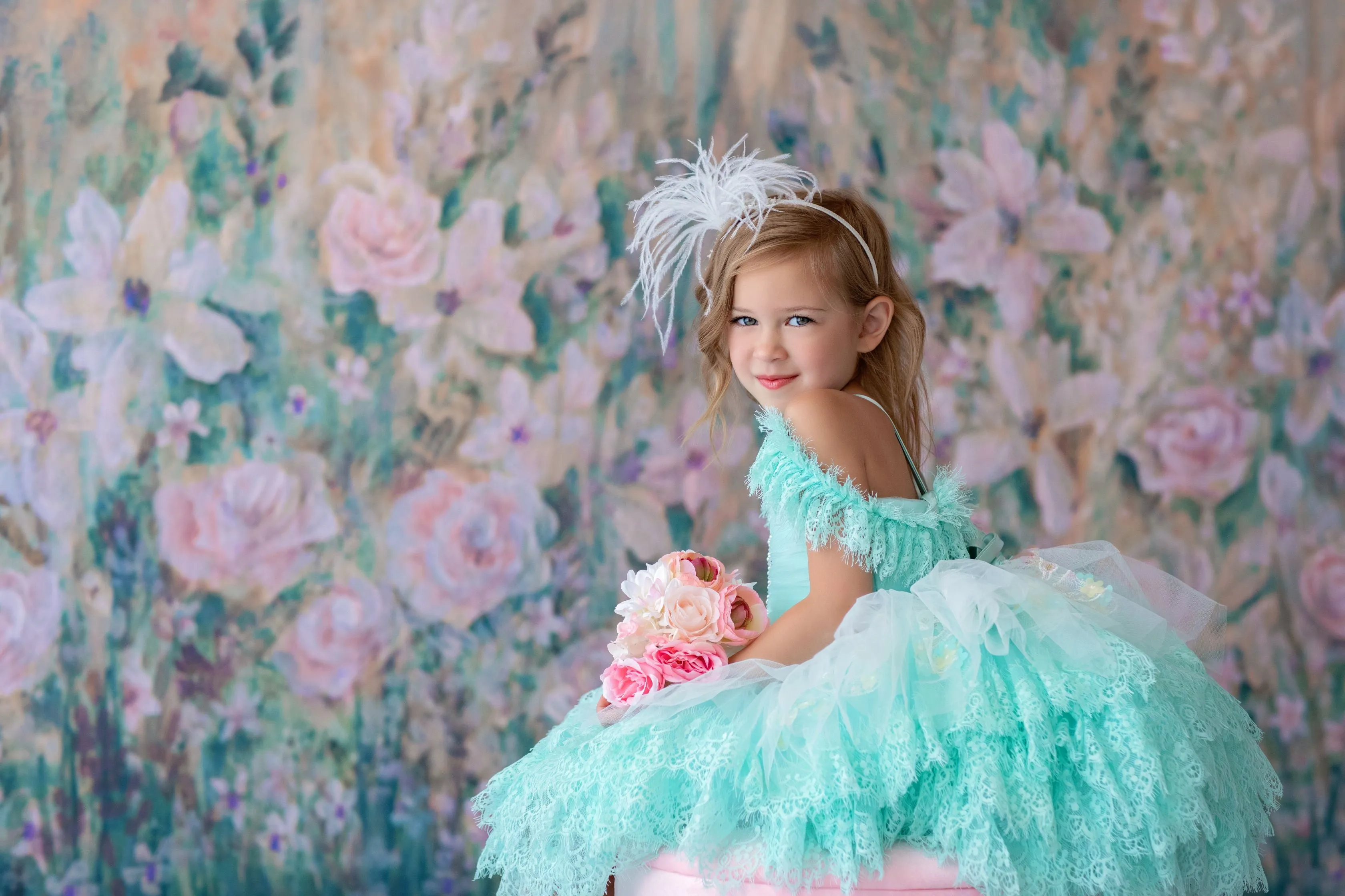 "Swan Dreams" - Pleated Bodice- Petal Length Dress  - ( 5 Year - Petite 6 Year)