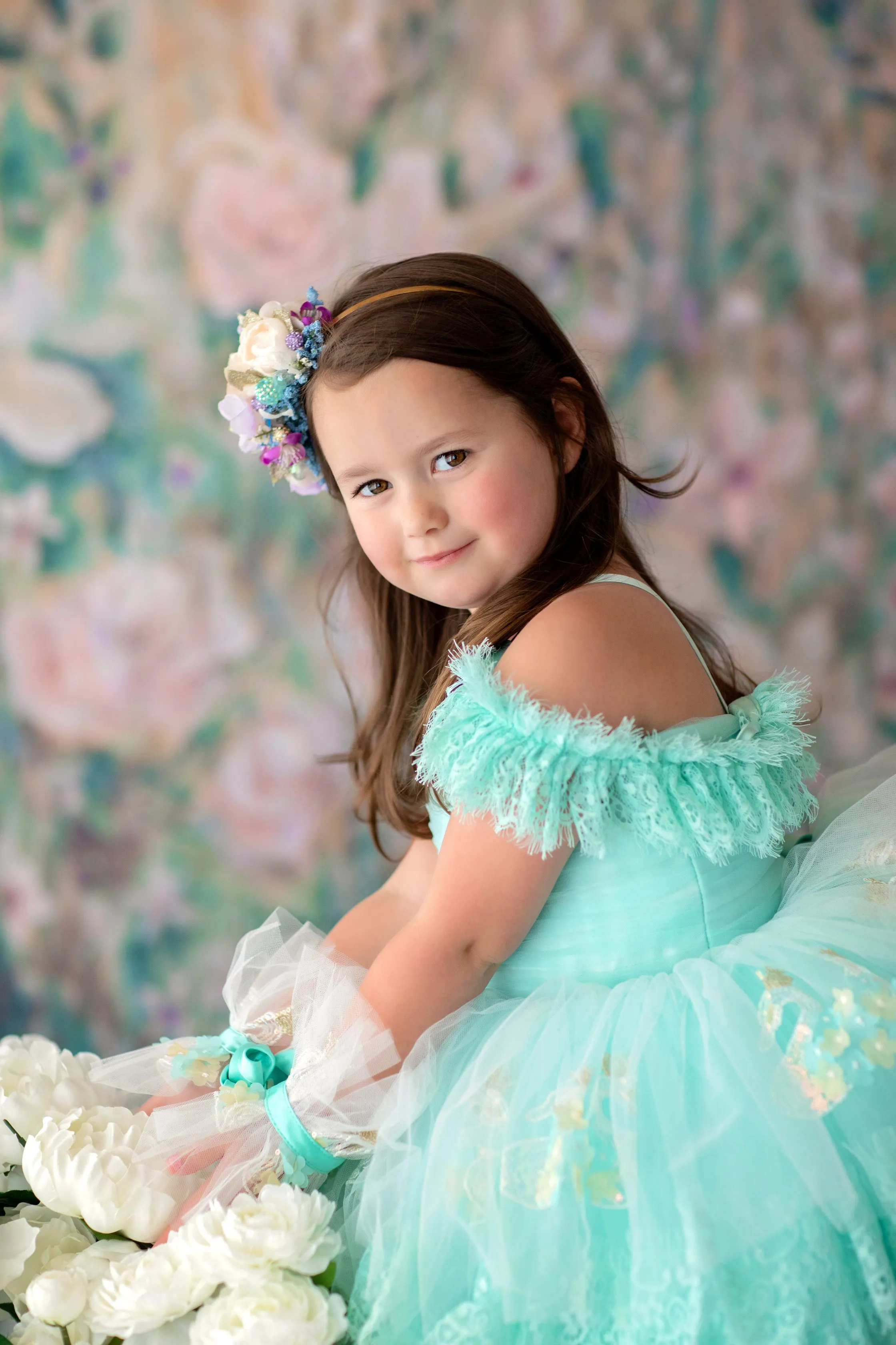 "Swan Dreams" - Pleated Bodice- Petal Length Dress  - ( 5 Year - Petite 6 Year)