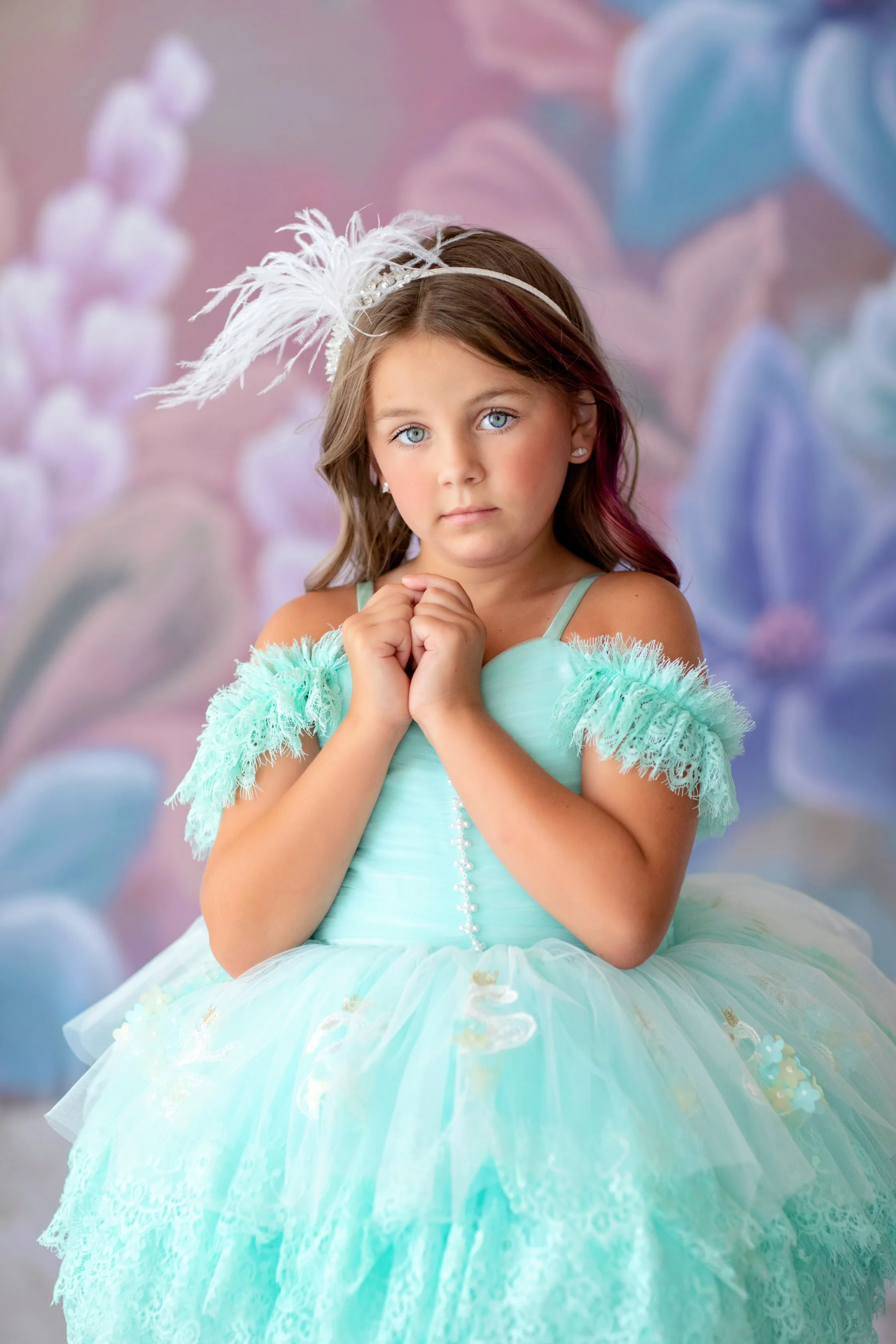 "Swan Dreams" - Pleated Bodice- Petal Length Dress  - ( 5 Year - Petite 6 Year)