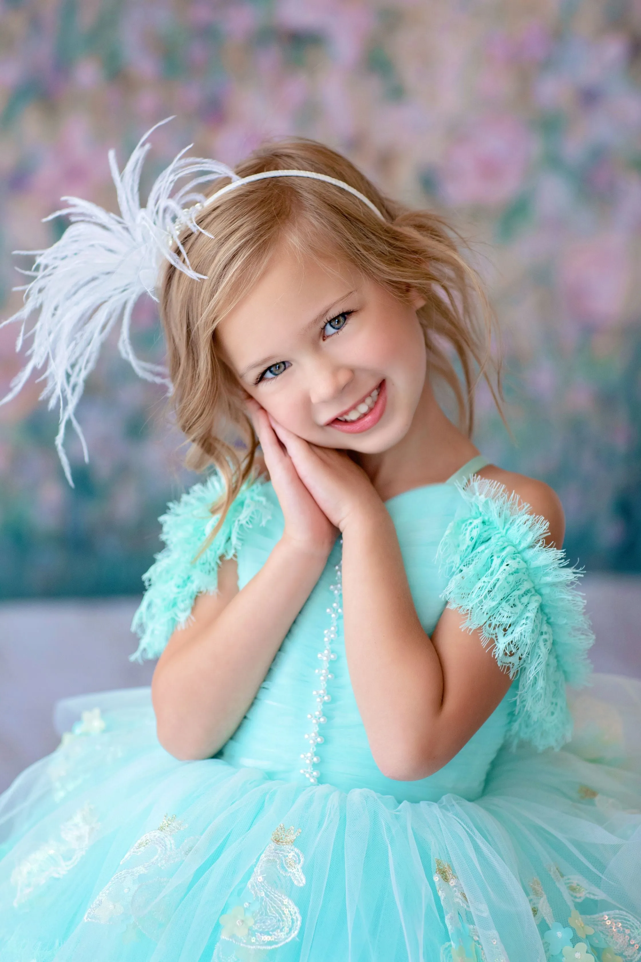 "Swan Dreams" - Pleated Bodice- Petal Length Dress  - ( 5 Year - Petite 6 Year)