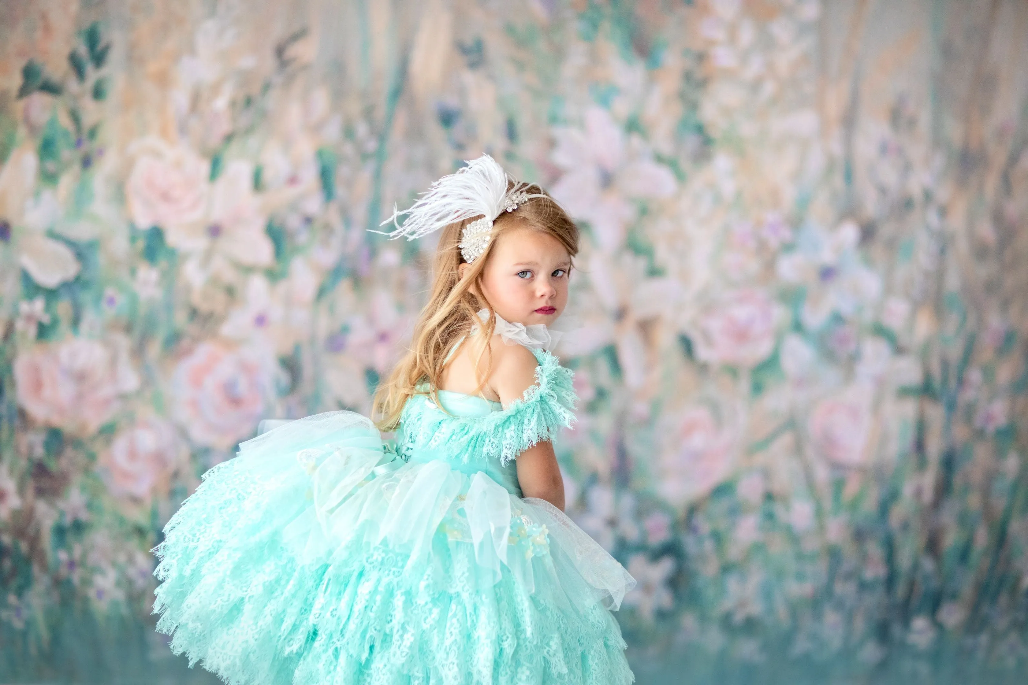 "Swan Dreams" - Pleated Bodice- Petal Length Dress  - ( 5 Year - Petite 6 Year)