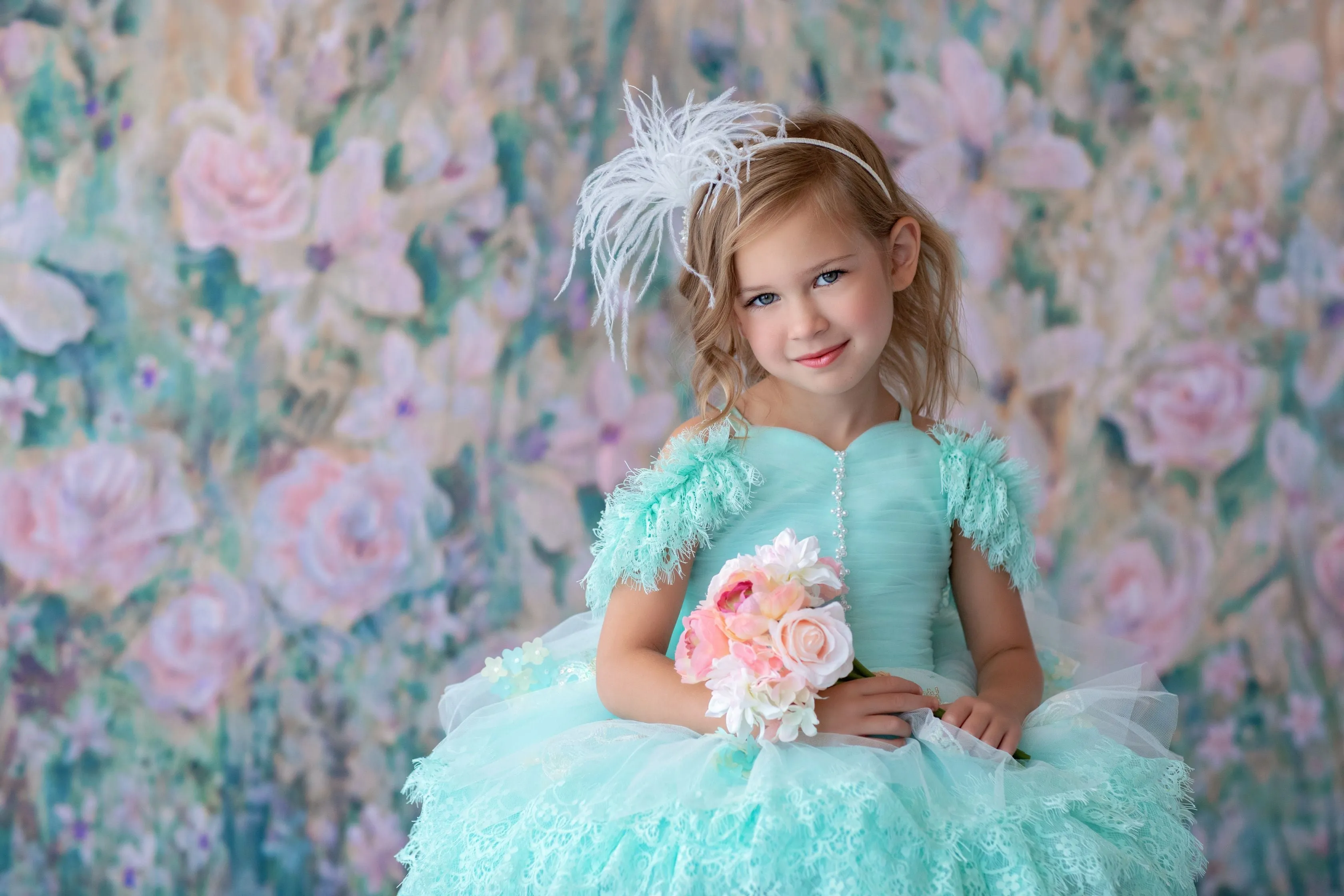 "Swan Dreams" - Pleated Bodice- Petal Length Dress  - ( 5 Year - Petite 6 Year)