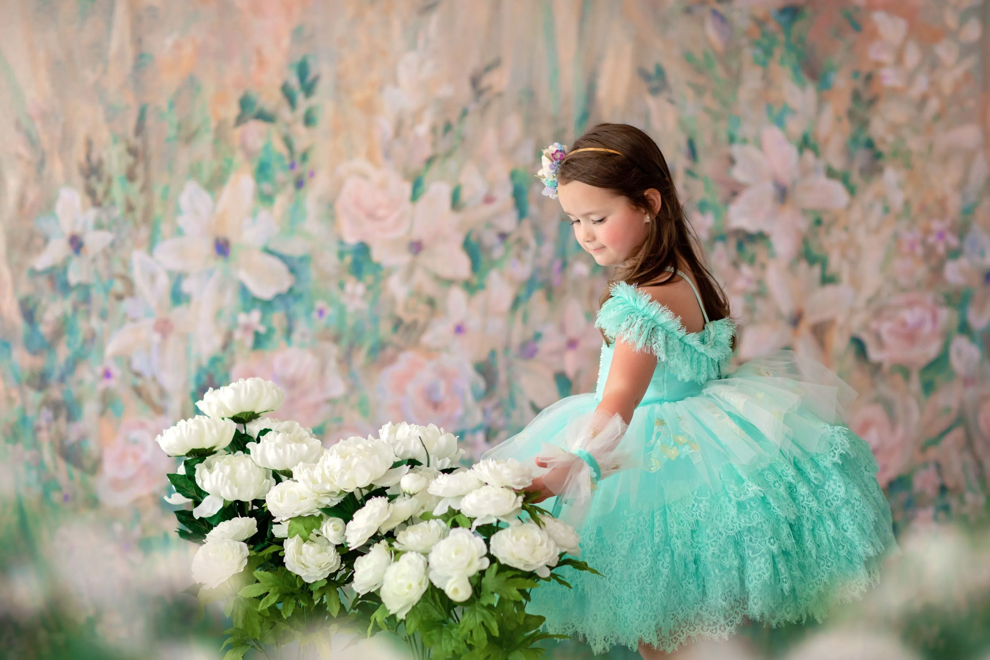 "Swan Dreams" - Pleated Bodice- Petal Length Dress  - ( 5 Year - Petite 6 Year)