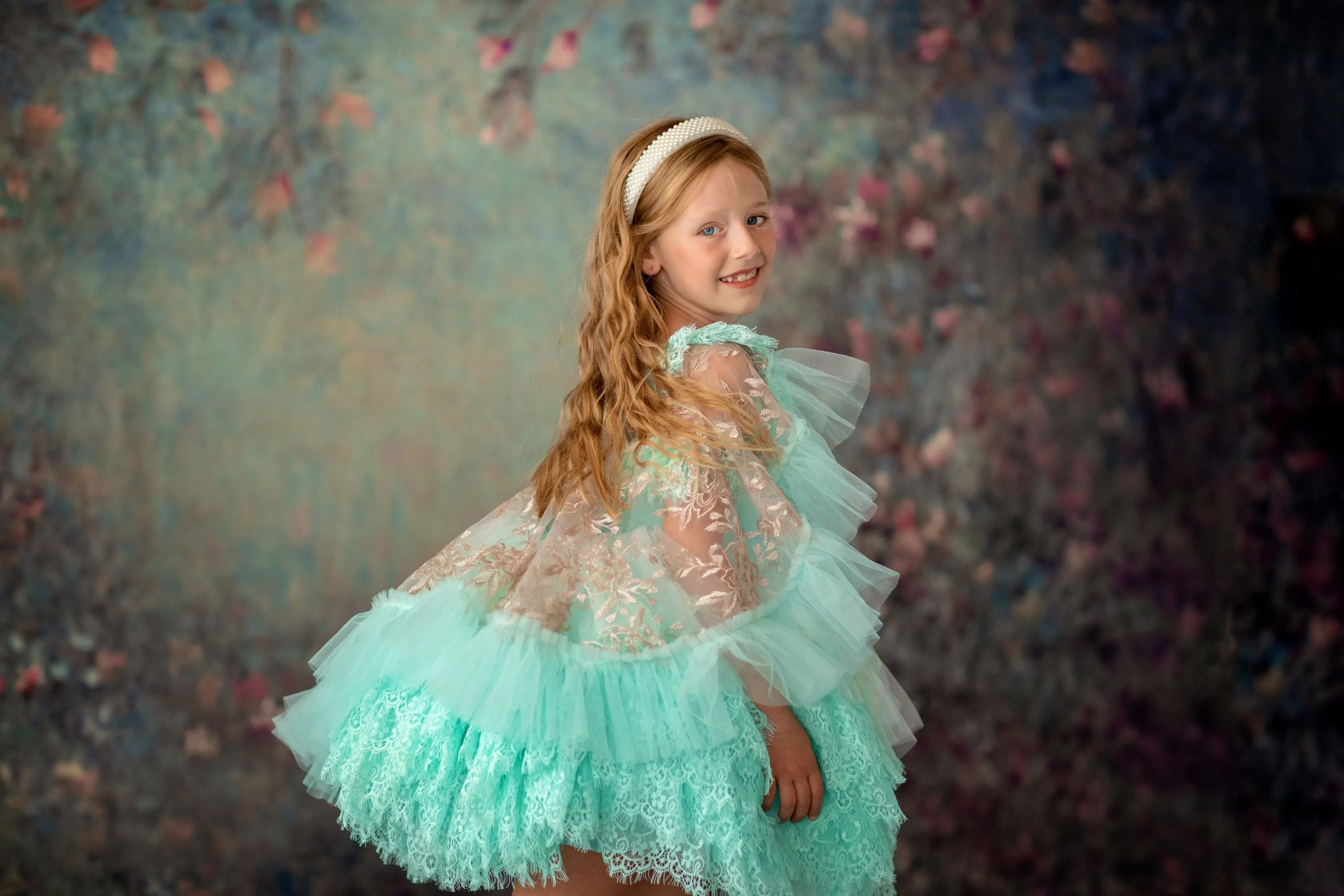 "Swan Dreams" - Pleated Bodice- Petal Length Dress  - ( 5 Year - Petite 6 Year)