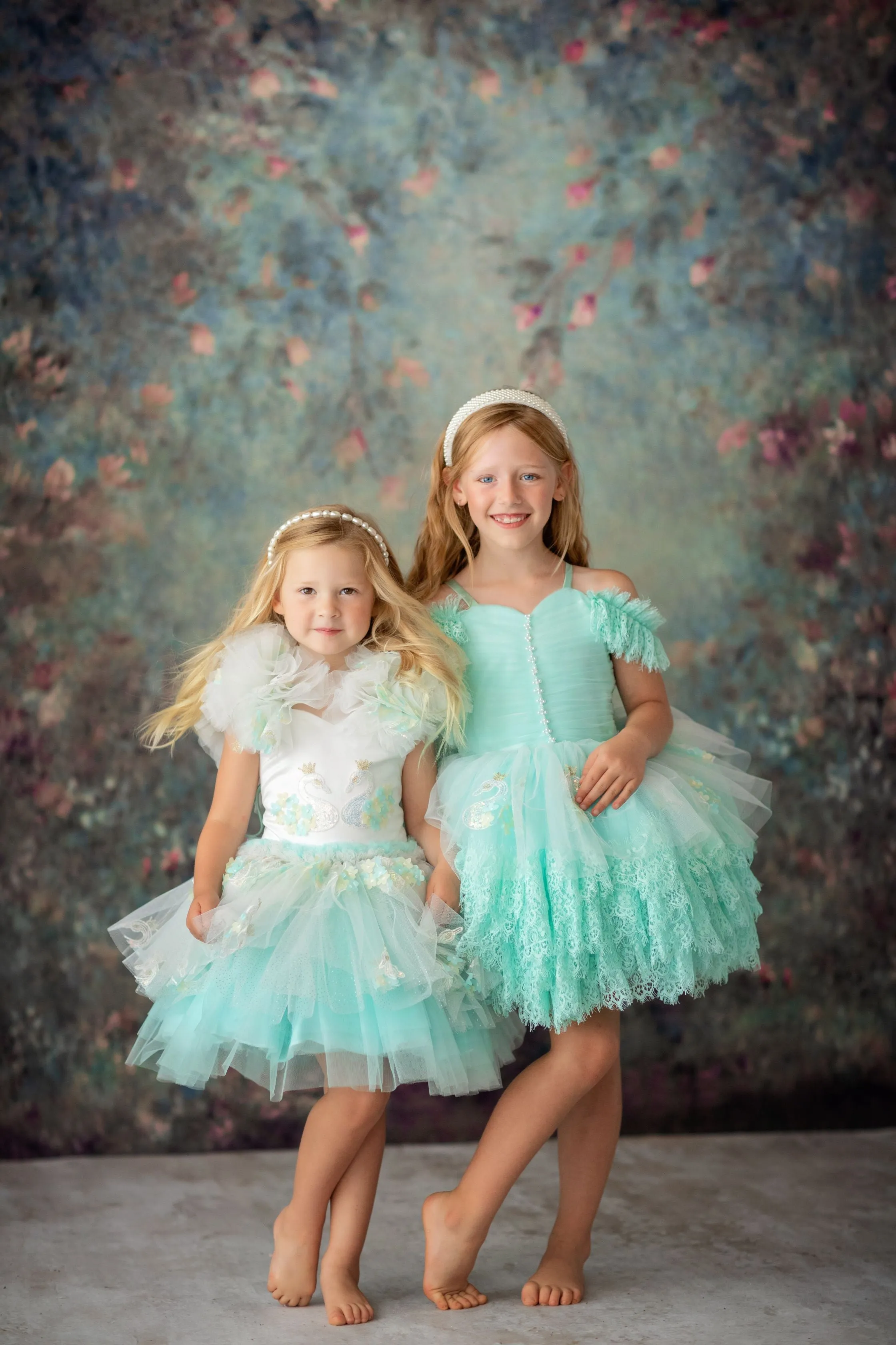 "Swan Dreams" - Pleated Bodice- Petal Length Dress  - ( 5 Year - Petite 6 Year)