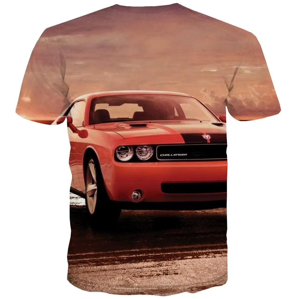 Racing Car T shirts Men Metal Tshirt Printed City T-shirts Graphic Gray T-shirts 3d Retro Tshirt Anime