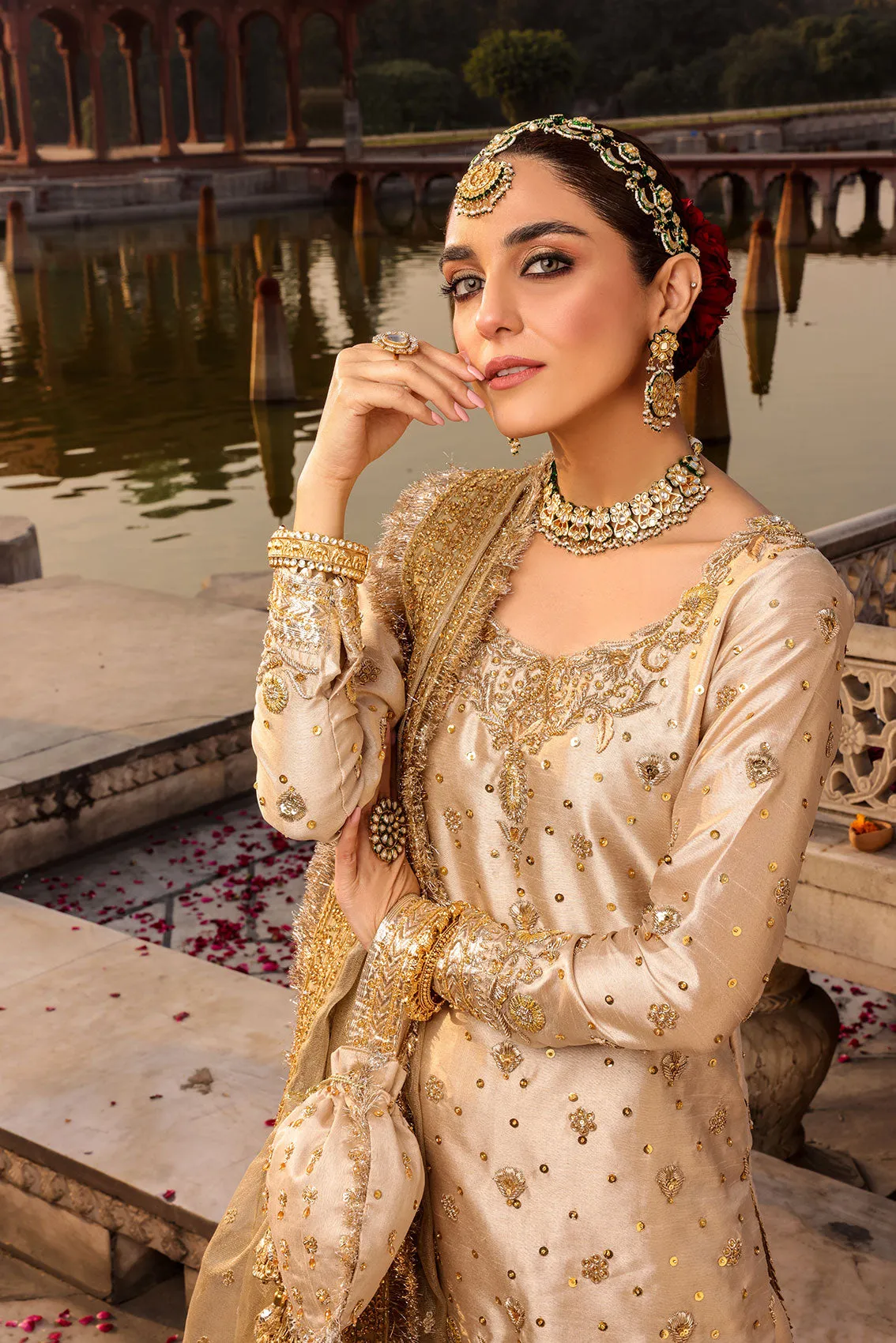 Raw Silk Gharara Kameez Nikkah Wedding Dress Pakistani