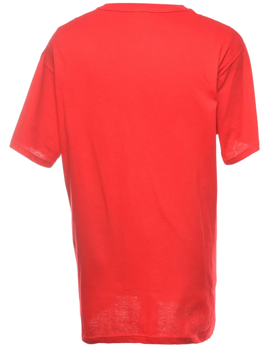 Red Plain T-shirt - L