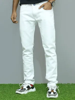 Regular fit white jeans pant