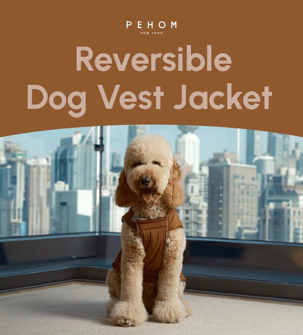 Reversible Dog Vest Jacket - Orange Grey