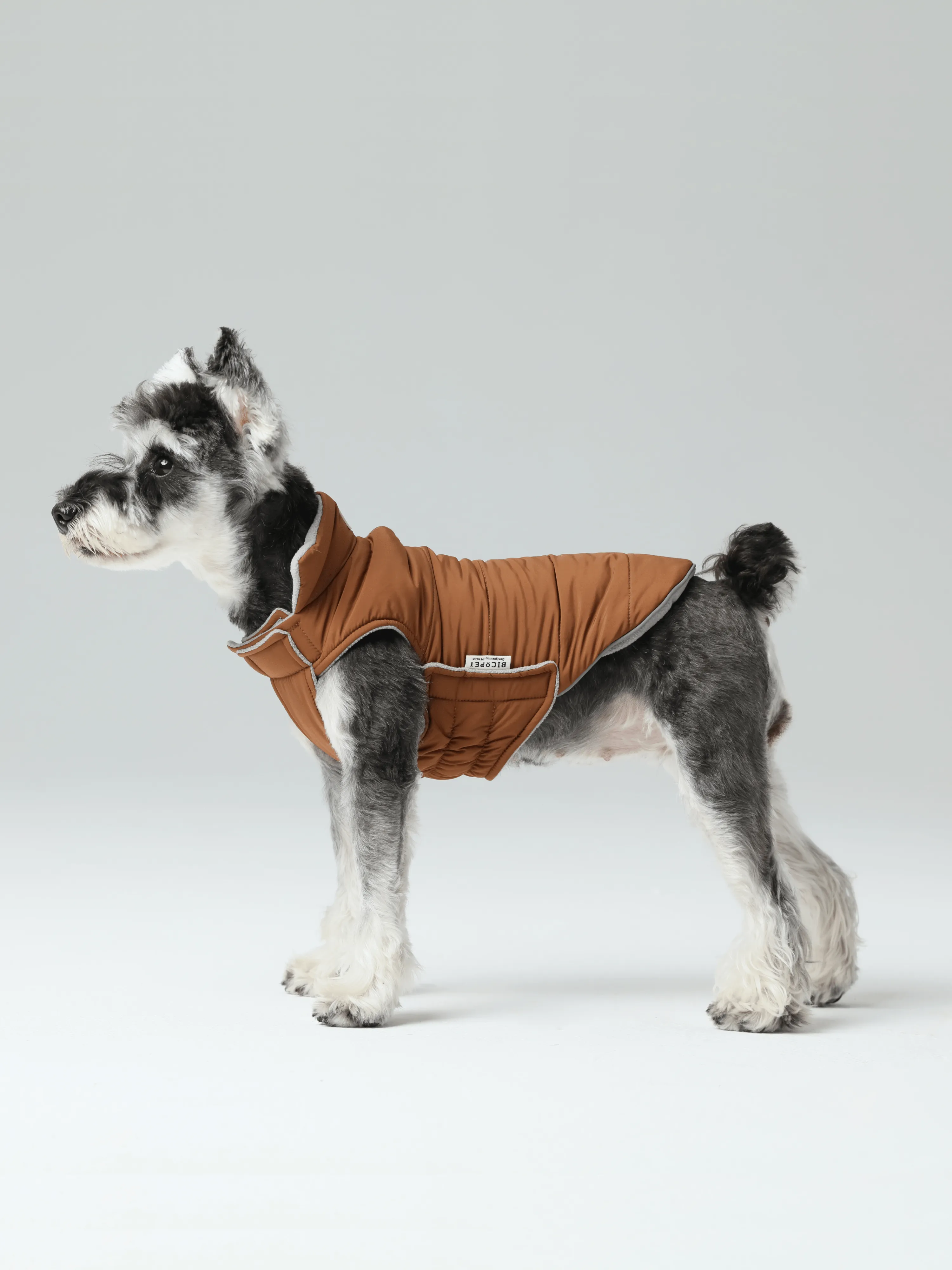 Reversible Dog Vest Jacket - Orange Grey