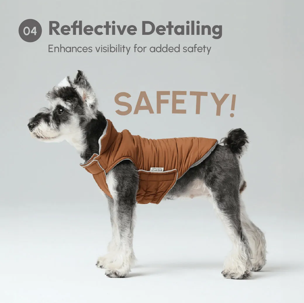 Reversible Dog Vest Jacket - Orange Grey