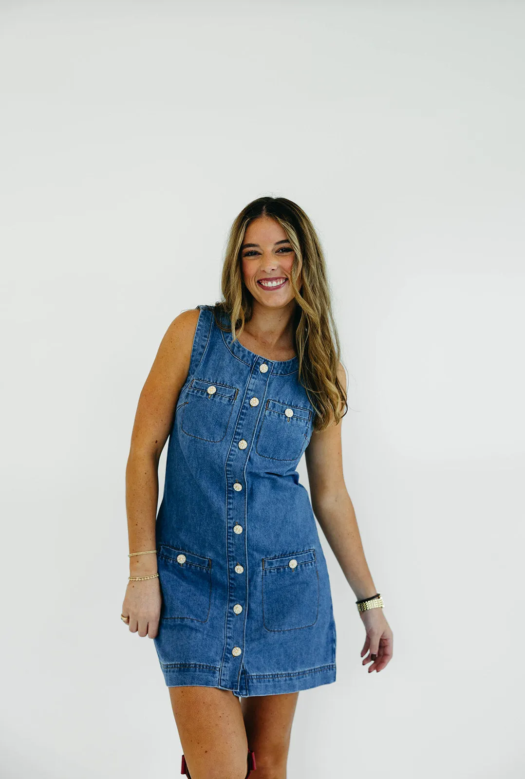 Rita Mini Dress - Medium Denim