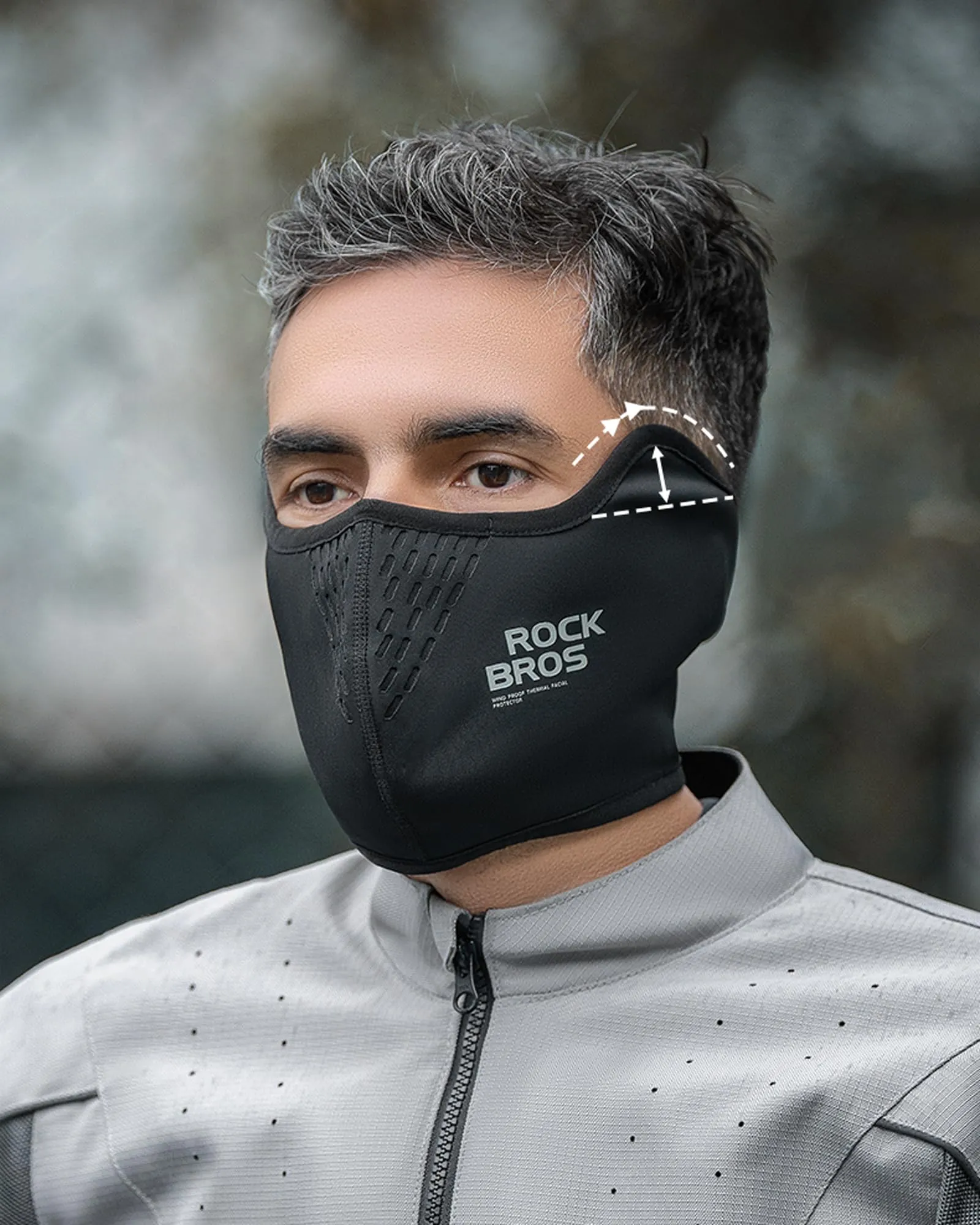 ROCKBROS Half Balaclava Mask Winter Thermal Half Mask Black Beige