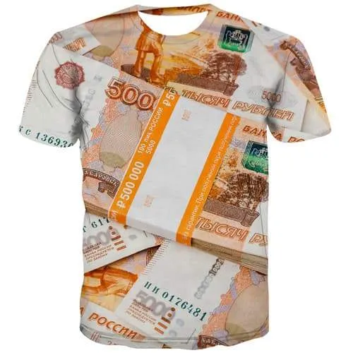 Russian Ruble T shirts Men Money T shirts Funny Russia Shirt Print Harajuku Tshirts Novelty Funny Tshirt Anime Short Sleeve