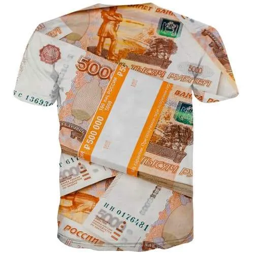 Russian Ruble T shirts Men Money T shirts Funny Russia Shirt Print Harajuku Tshirts Novelty Funny Tshirt Anime Short Sleeve