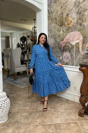 Sami Blue Floral Print Dress