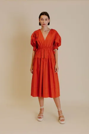 Sarah Poplin Terracotta Dress