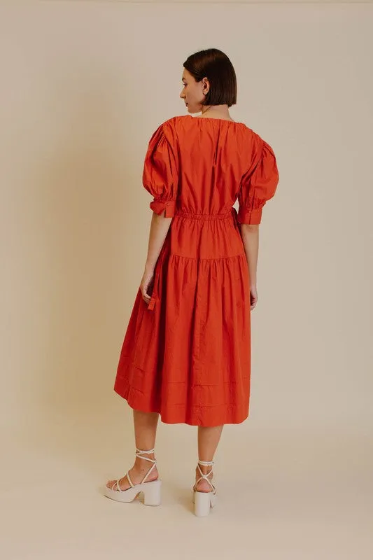 Sarah Poplin Terracotta Dress