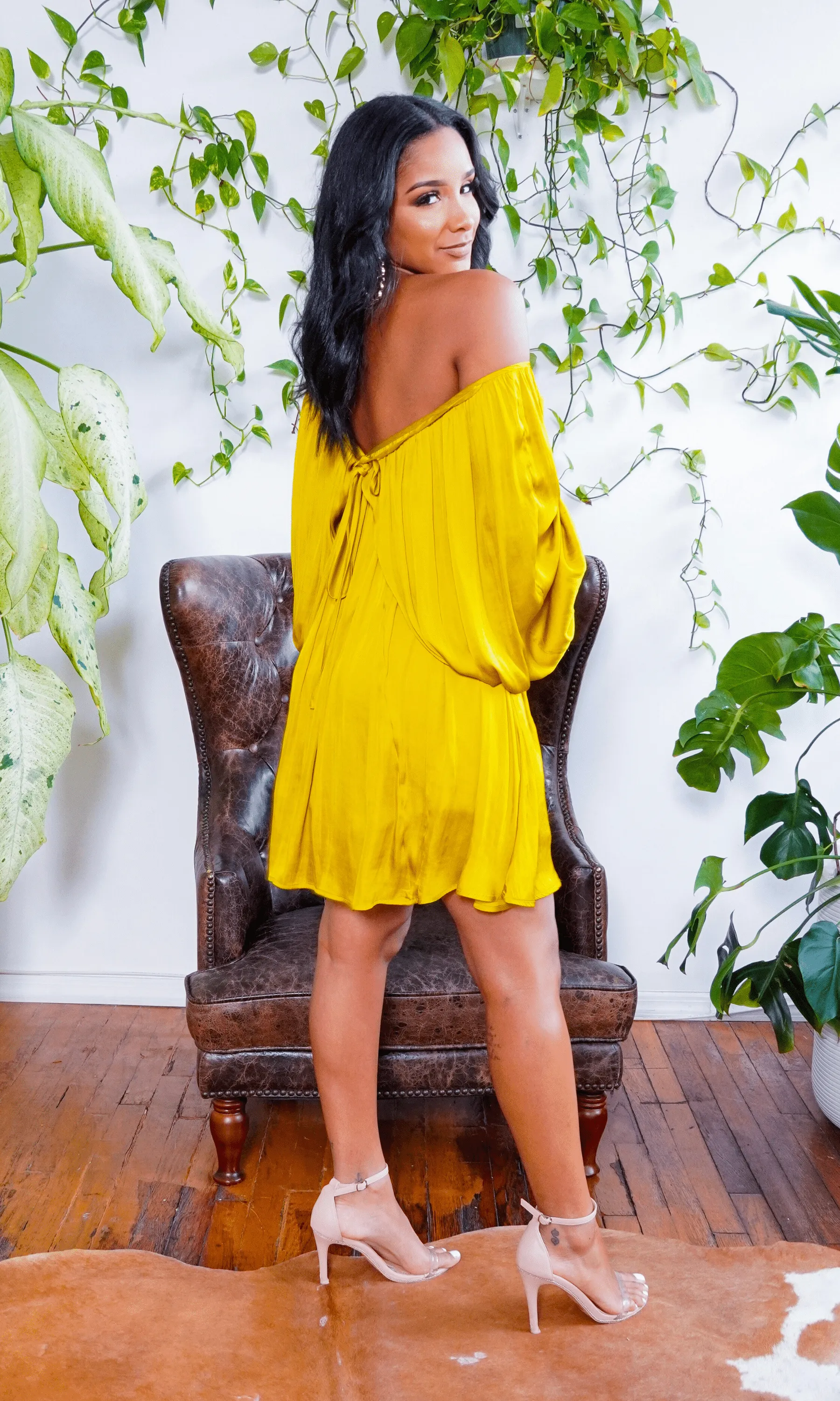 She's Classy | Flow Dress - Chartreuse