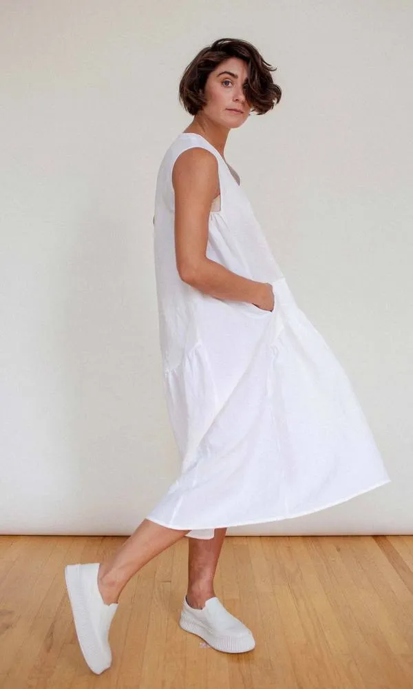 Shosh White Linen Easy Dress