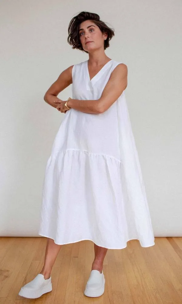 Shosh White Linen Easy Dress