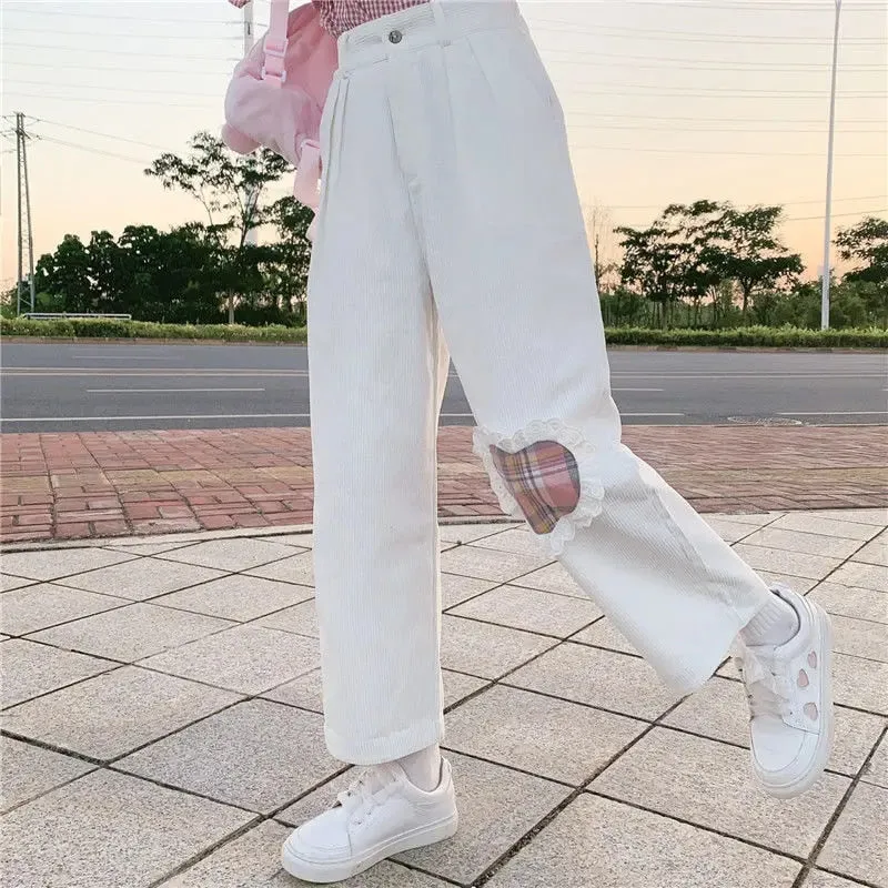 Silvie - Wide corduroy pants with sweet look