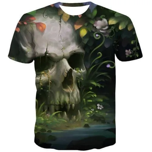 Skull T-shirt Men Terror T-shirts 3d Hip Hop T-shirts Graphic Graffiti Shirt Print Street Tshirt Anime Short Sleeve Punk Rock