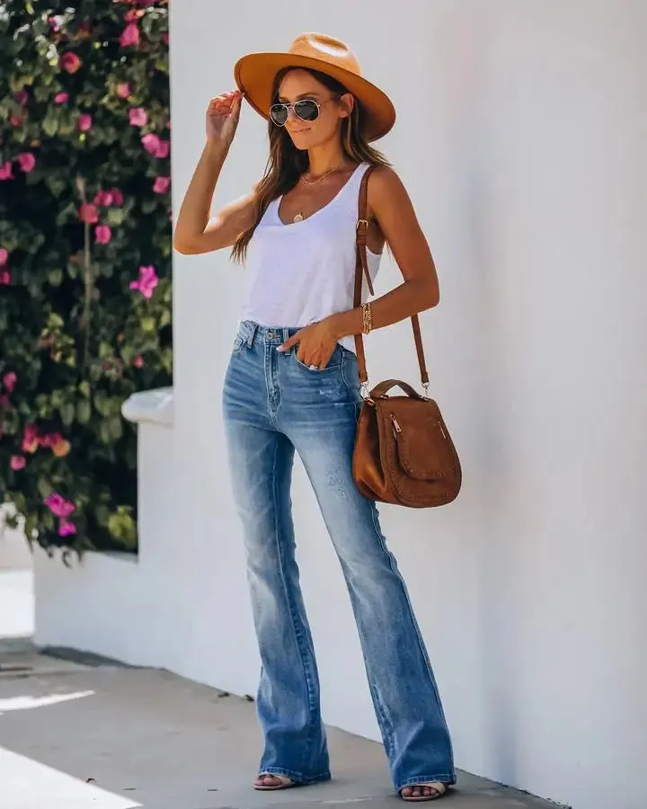 Slim Mid Waist Sexy Jeans